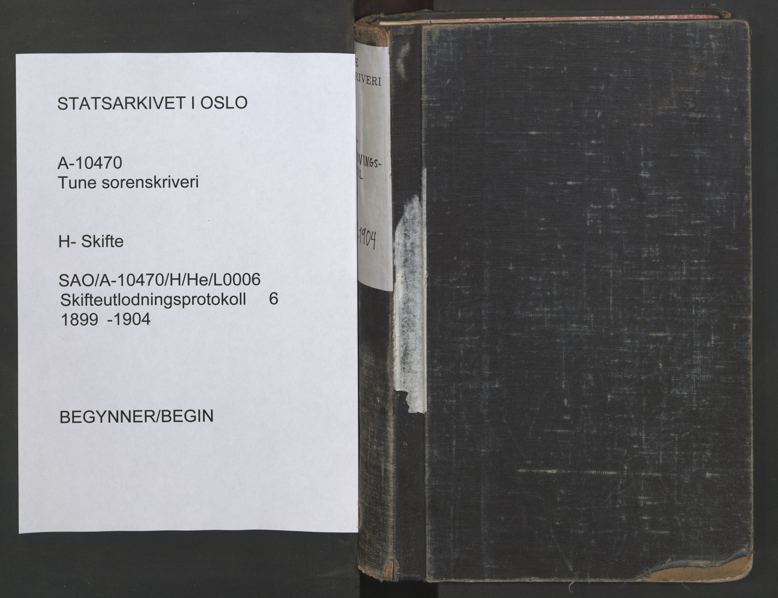 Tune sorenskriveri, SAO/A-10470/H/He/L0006: Skifteutlodningsprotokoller, 1899-1904