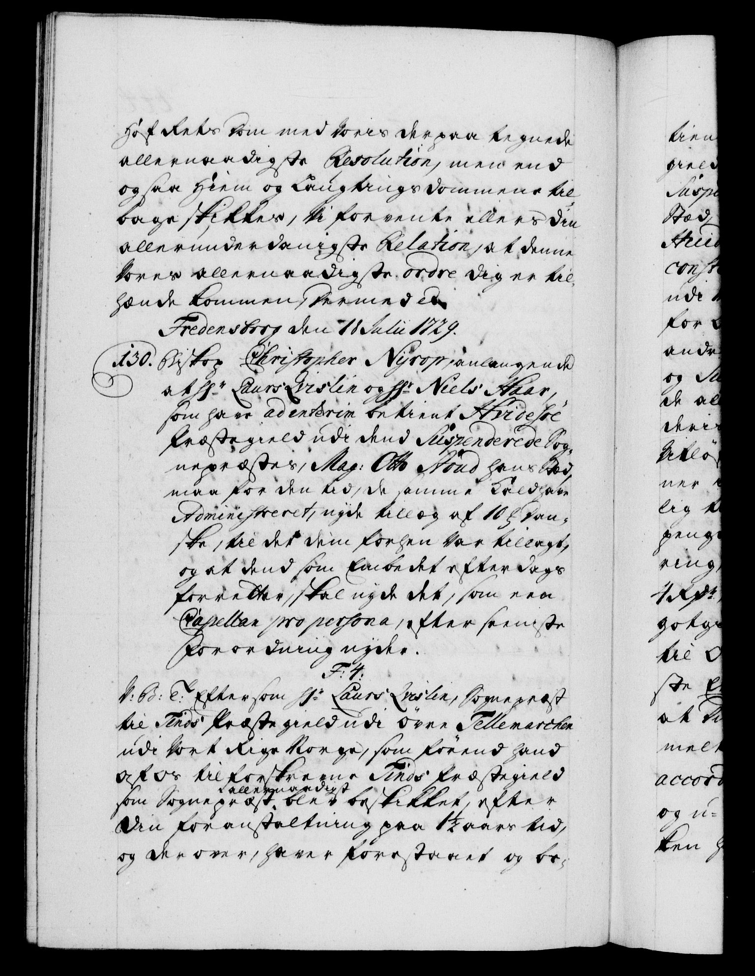 Danske Kanselli 1572-1799, AV/RA-EA-3023/F/Fc/Fca/Fcab/L0024: Norske tegnelser, 1728-1730, p. 444b