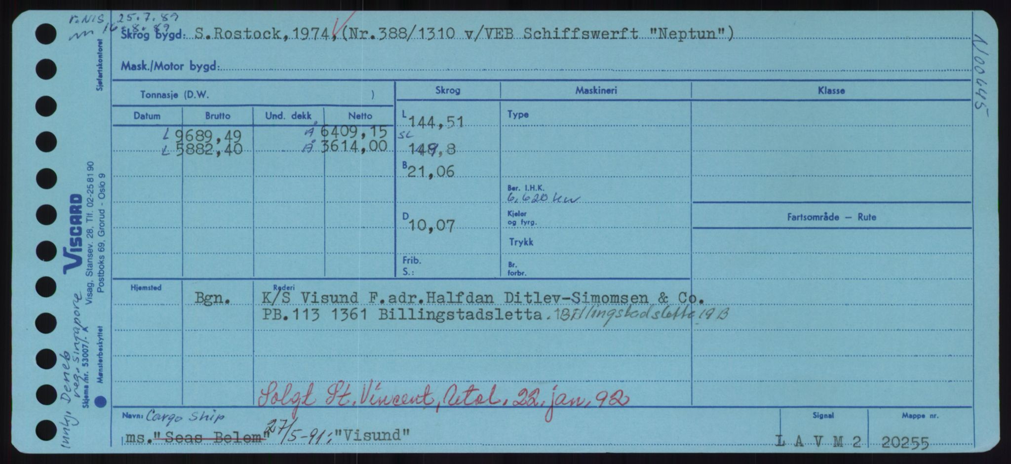 Sjøfartsdirektoratet med forløpere, Skipsmålingen, RA/S-1627/H/Hd/L0042: Fartøy, Vi-We, p. 65