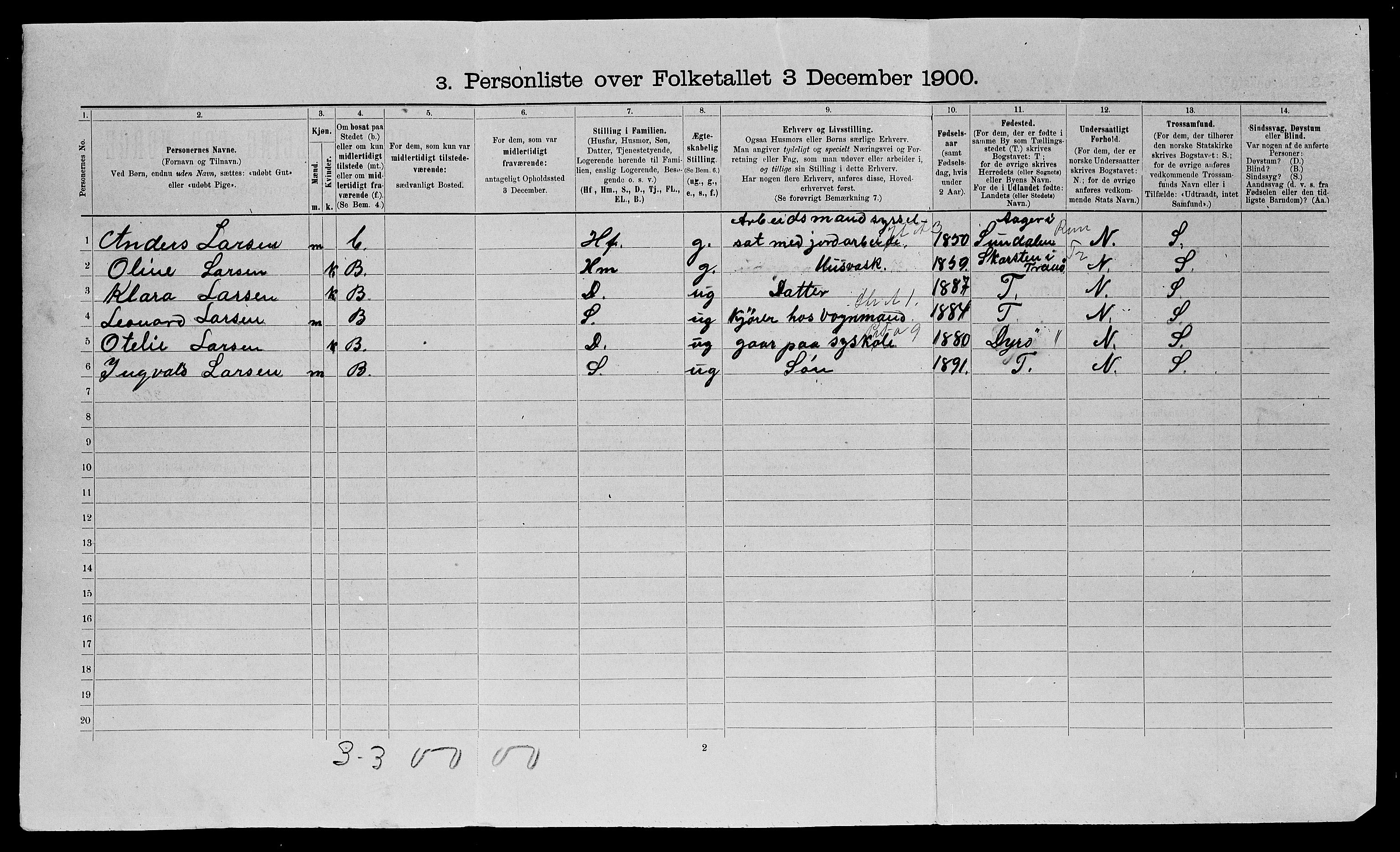 SATØ, 1900 census for Tromsø, 1900, p. 746