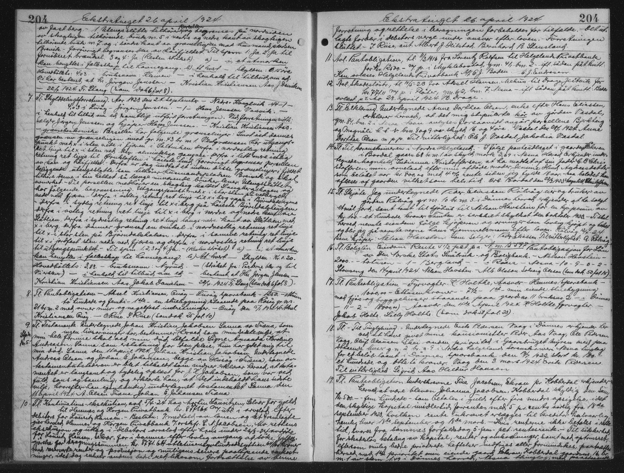 Rana sorenskriveri , AV/SAT-A-1108/1/2/2C/L0018: Mortgage book no. 18, 1923-1928, p. 204, Deed date: 26.04.1924