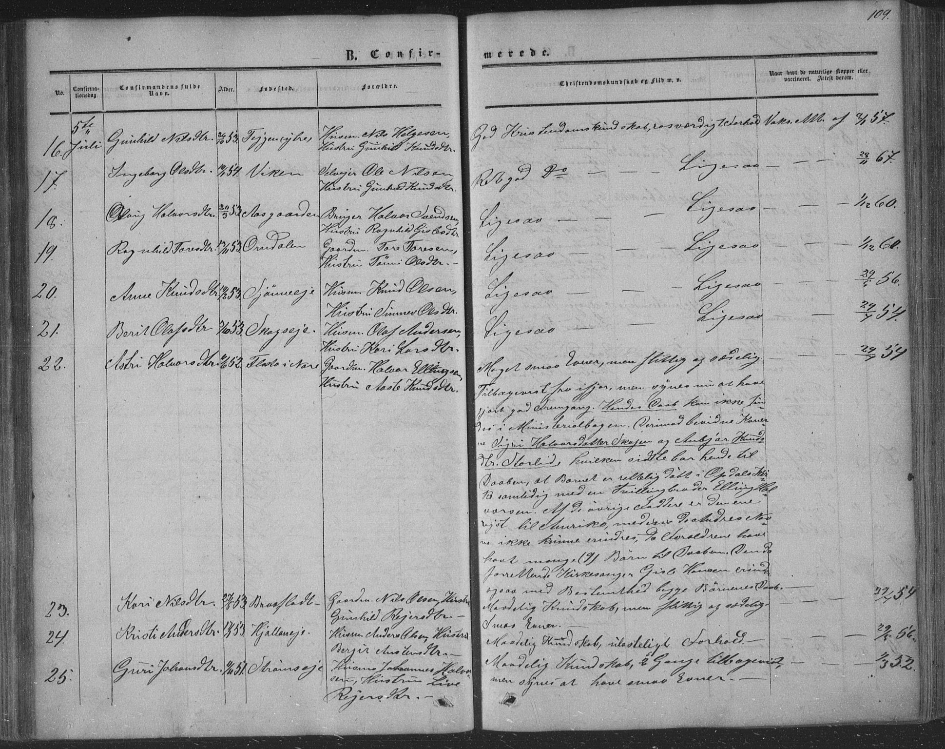 Nore kirkebøker, AV/SAKO-A-238/F/Fa/L0002: Parish register (official) no. I 2, 1856-1871, p. 109