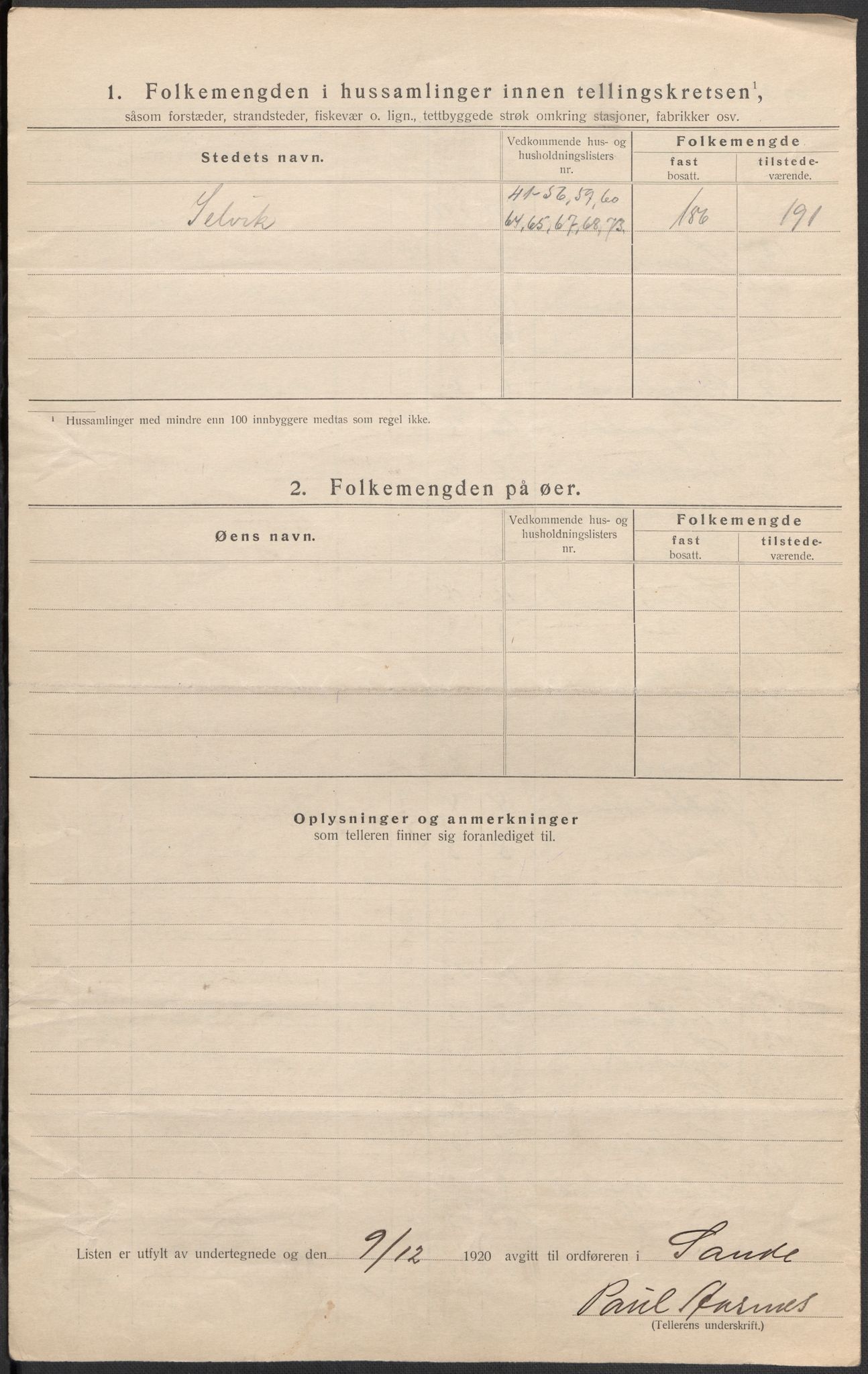 SAKO, 1920 census for Sande, 1920, p. 31