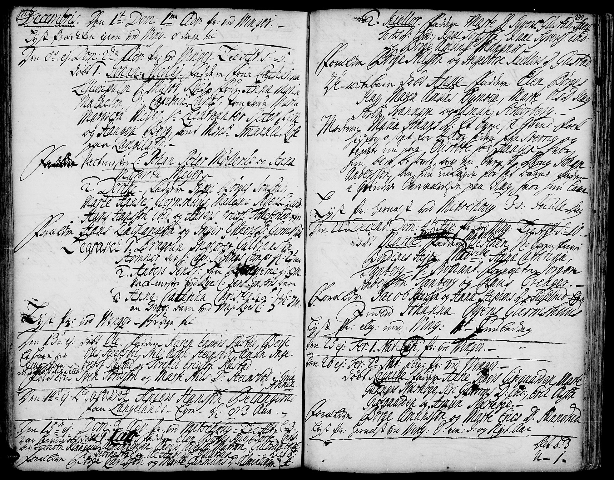 Vinger prestekontor, AV/SAH-PREST-024/H/Ha/Haa/L0001: Parish register (official) no. 1, 1689-1729, p. 242