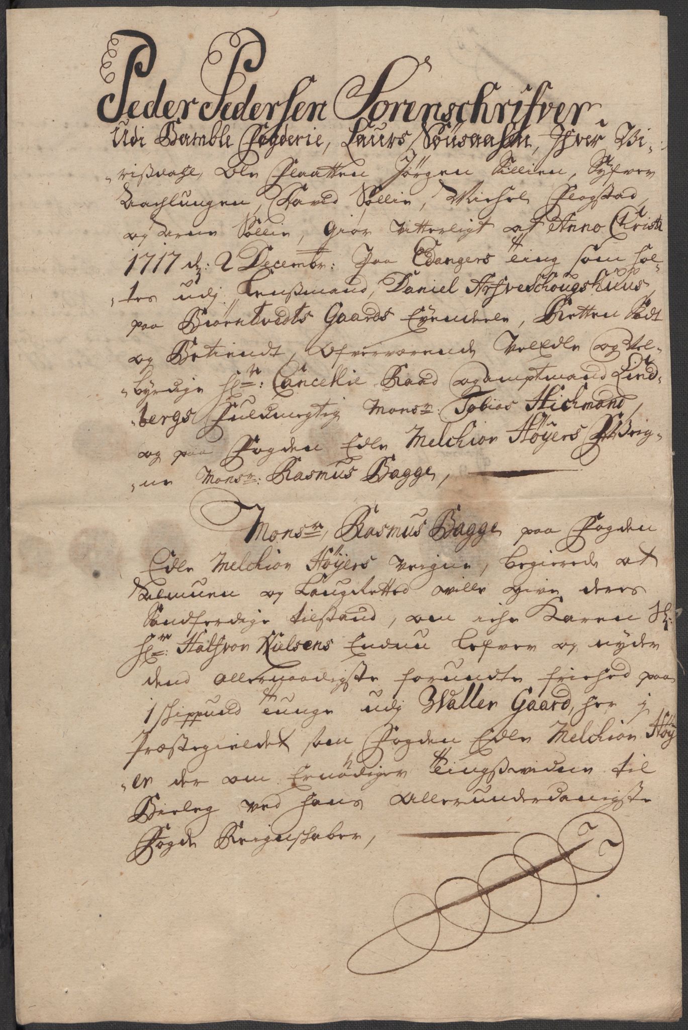 Rentekammeret inntil 1814, Reviderte regnskaper, Fogderegnskap, AV/RA-EA-4092/R36/L2129: Fogderegnskap Øvre og Nedre Telemark og Bamble, 1717, p. 366