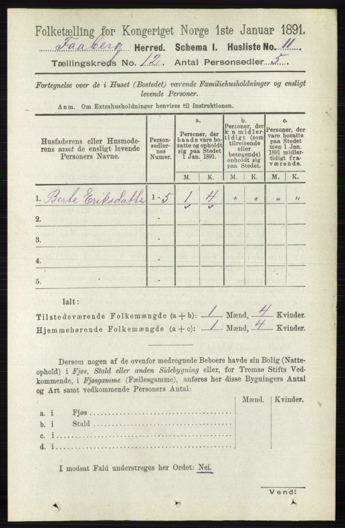 RA, 1891 census for 0524 Fåberg, 1891, p. 4703