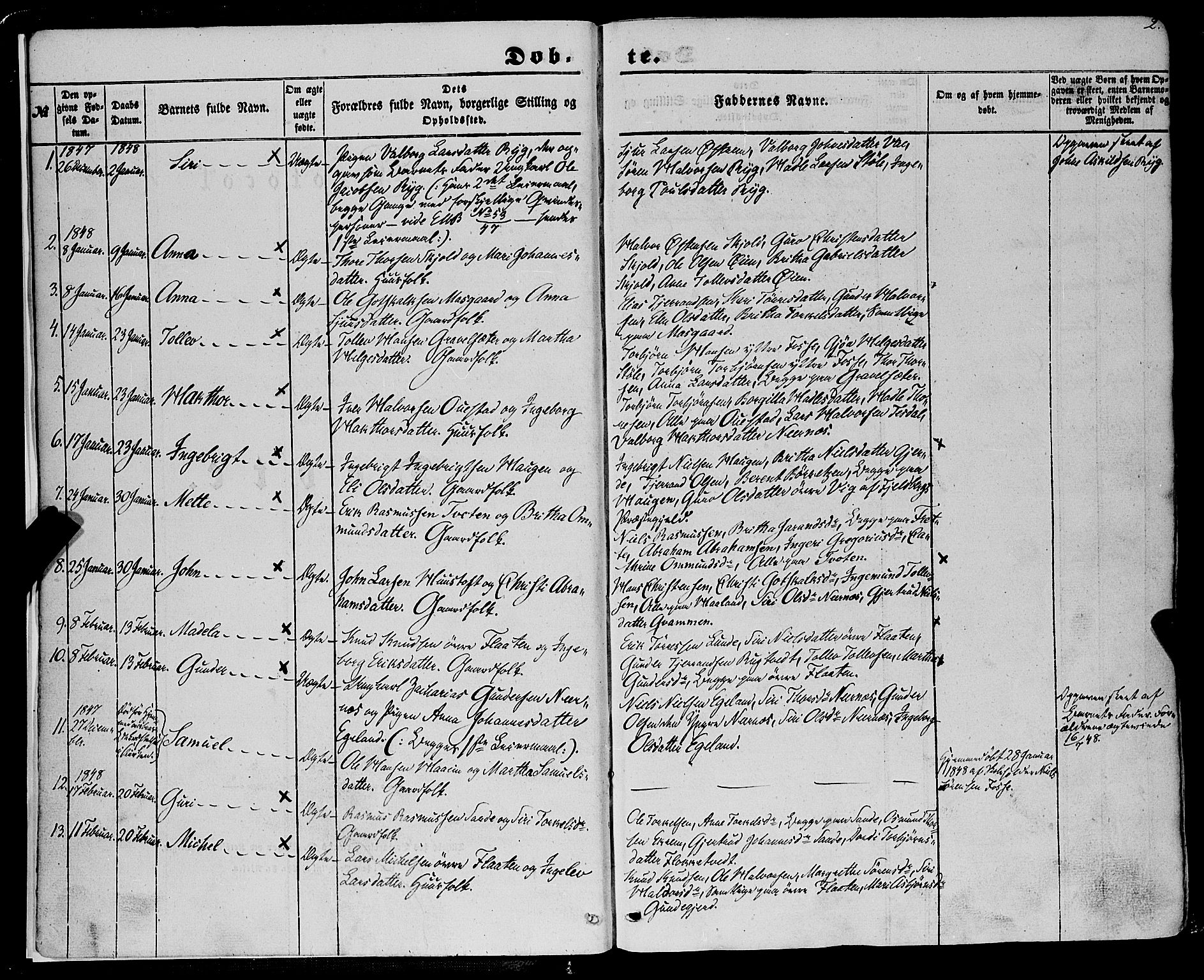 Etne sokneprestembete, SAB/A-75001/H/Haa: Parish register (official) no. A 8, 1848-1862, p. 2