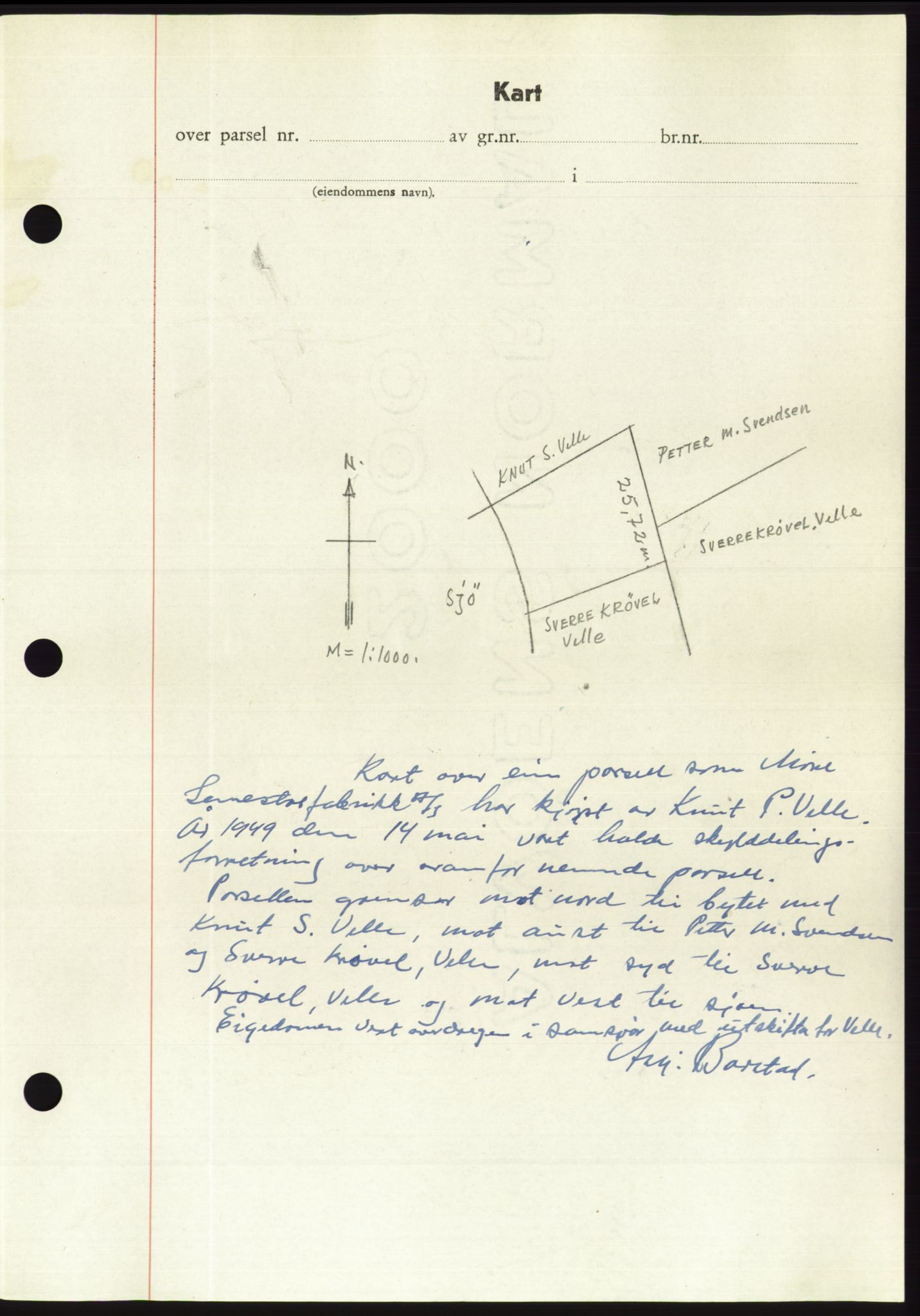 Søre Sunnmøre sorenskriveri, AV/SAT-A-4122/1/2/2C/L0085: Mortgage book no. 11A, 1949-1949, Diary no: : 1672/1949