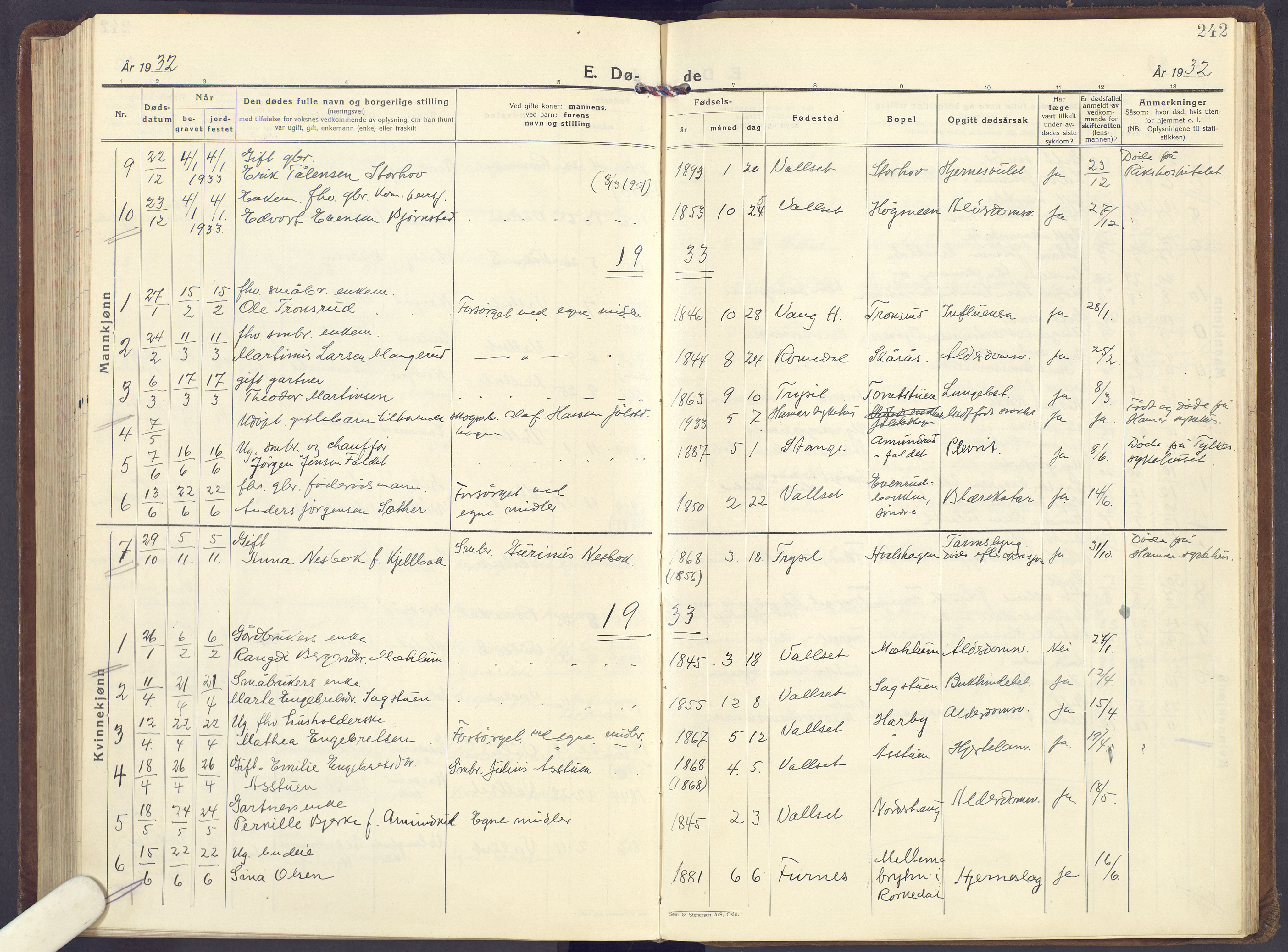 Romedal prestekontor, AV/SAH-PREST-004/K/L0013: Parish register (official) no. 13, 1930-1949, p. 242