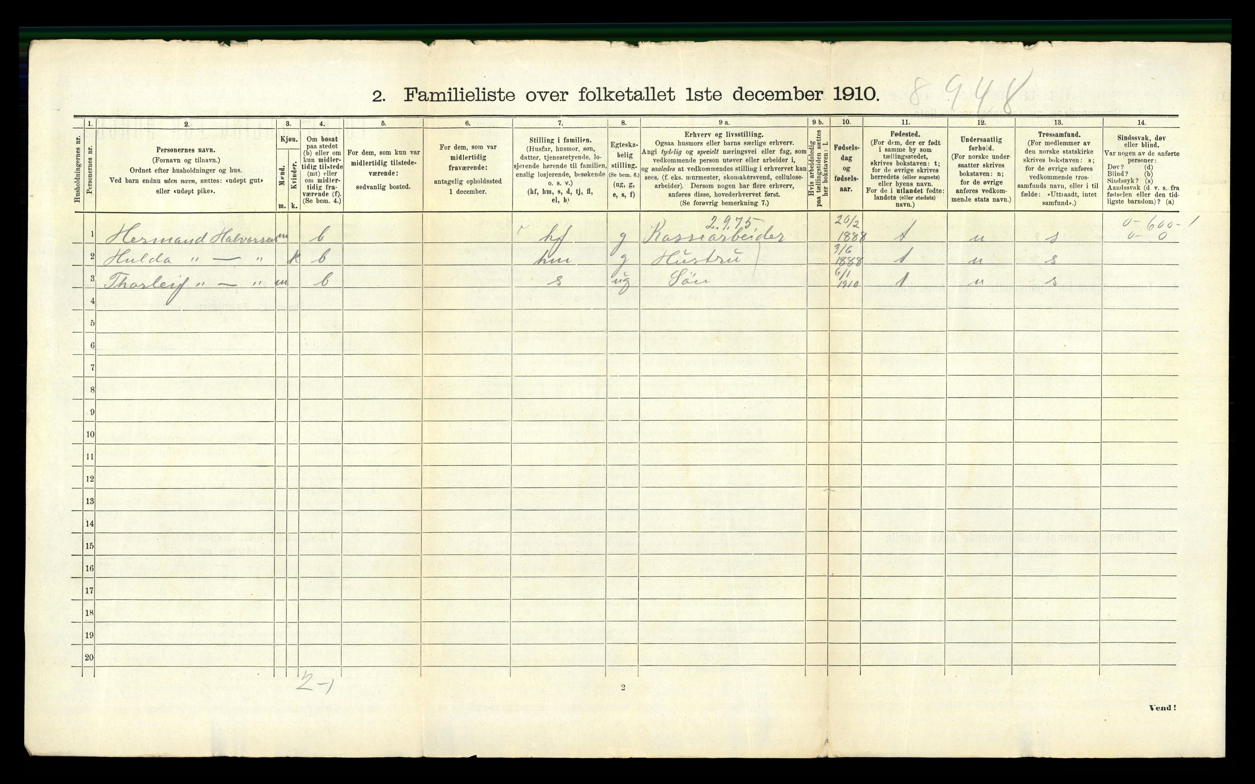 RA, 1910 census for Drammen, 1910, p. 7461