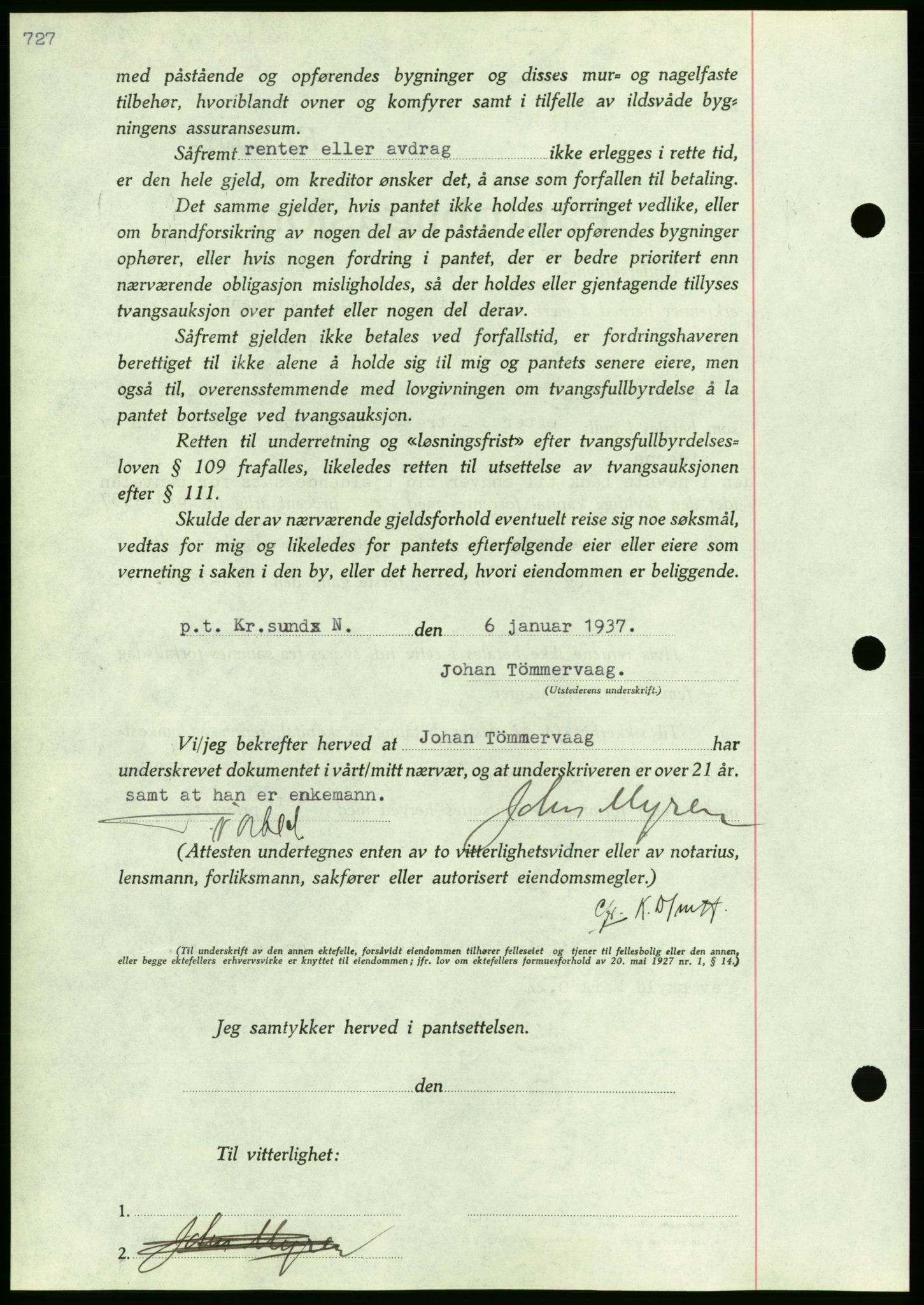 Nordmøre sorenskriveri, AV/SAT-A-4132/1/2/2Ca/L0090: Mortgage book no. B80, 1936-1937, Diary no: : 49/1937