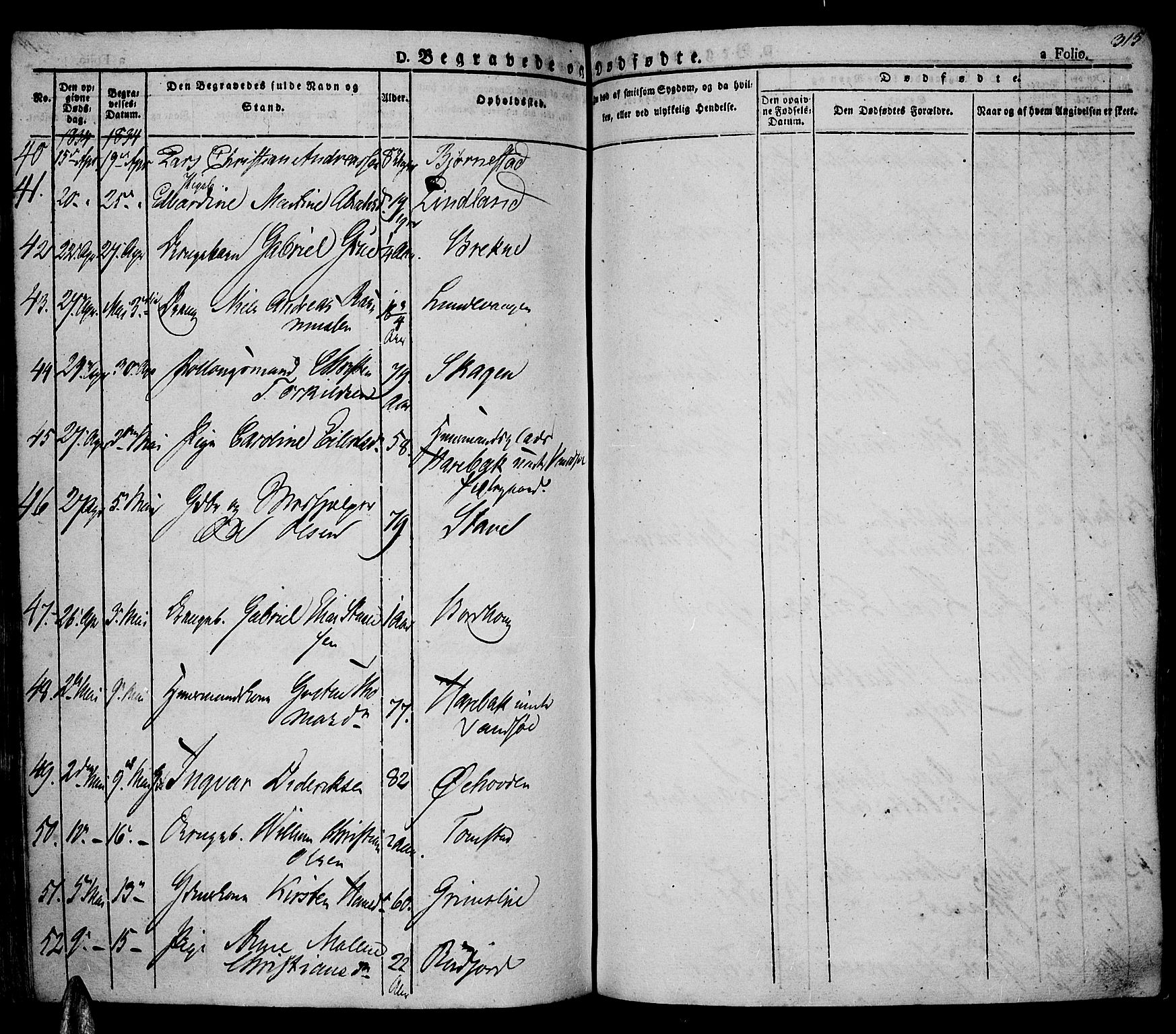 Lista sokneprestkontor, AV/SAK-1111-0027/F/Fa/L0008: Parish register (official) no. A 8, 1823-1835, p. 315