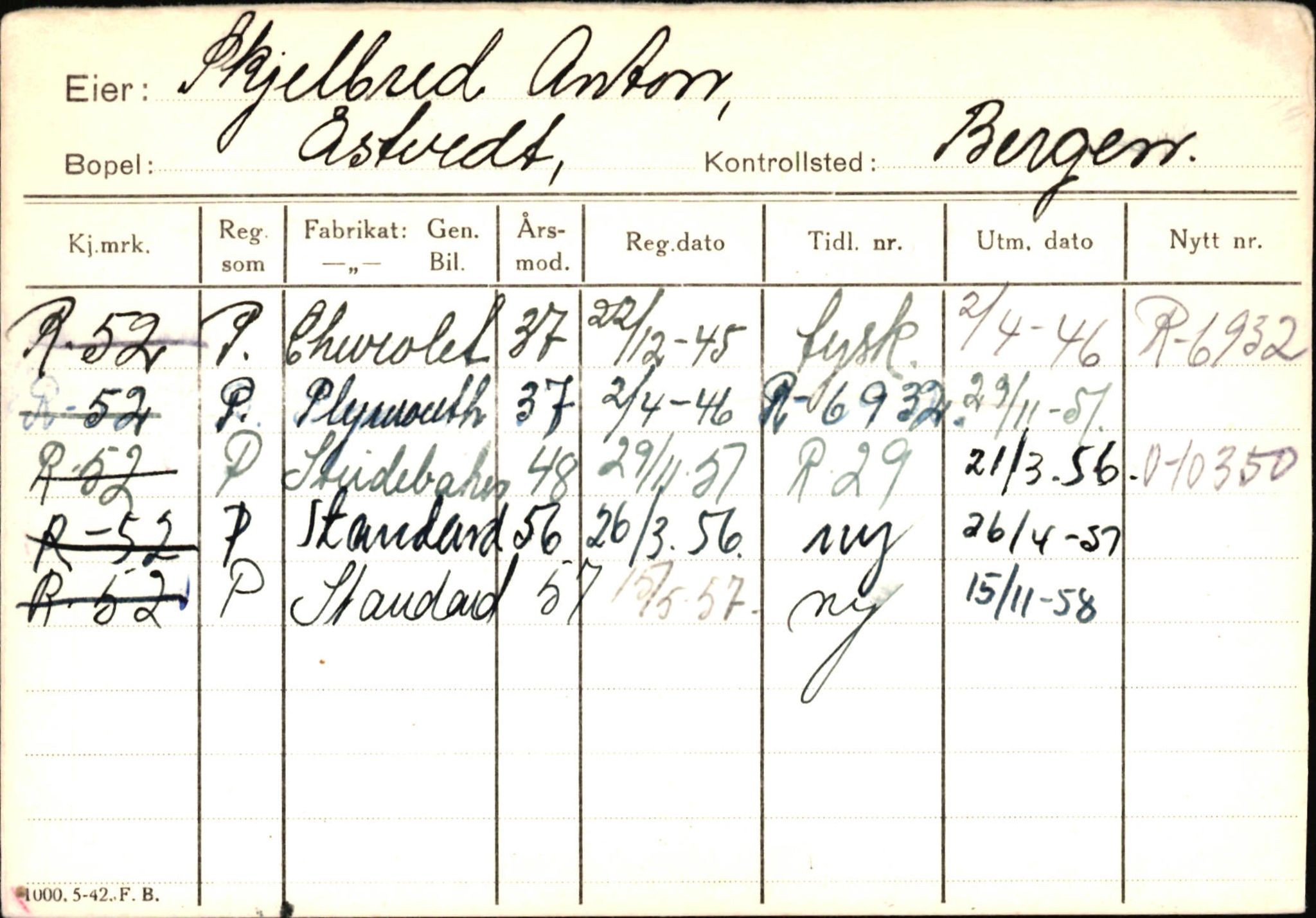 Statens vegvesen, Hordaland vegkontor, AV/SAB-A-5201/2/Ha/L0049: R-eierkort S, 1920-1971, p. 31