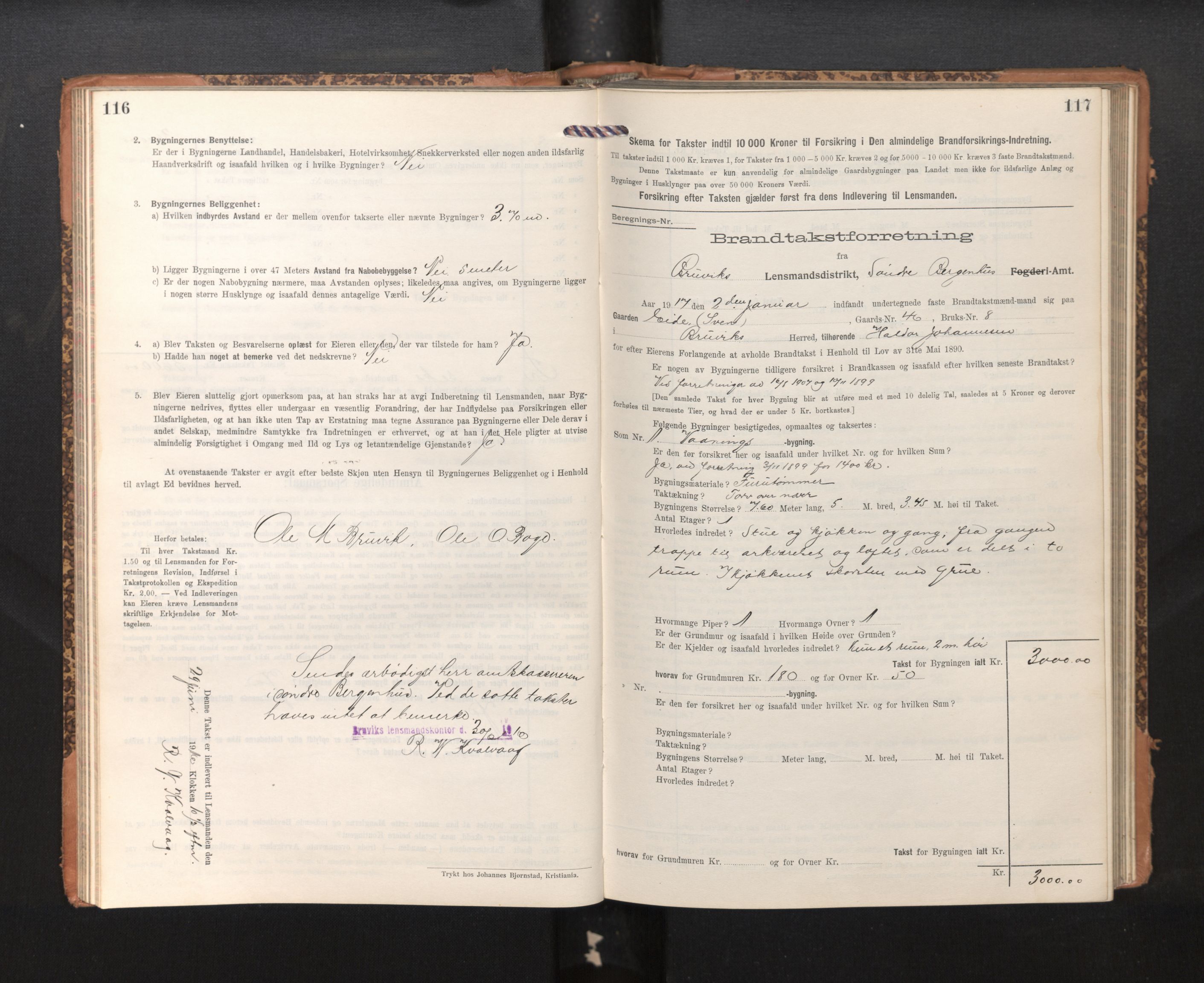 Lensmannen i Bruvik, AV/SAB-A-31301/0012/L0008: Branntakstprotokoll, skjematakst, 1914-1919, p. 116-117