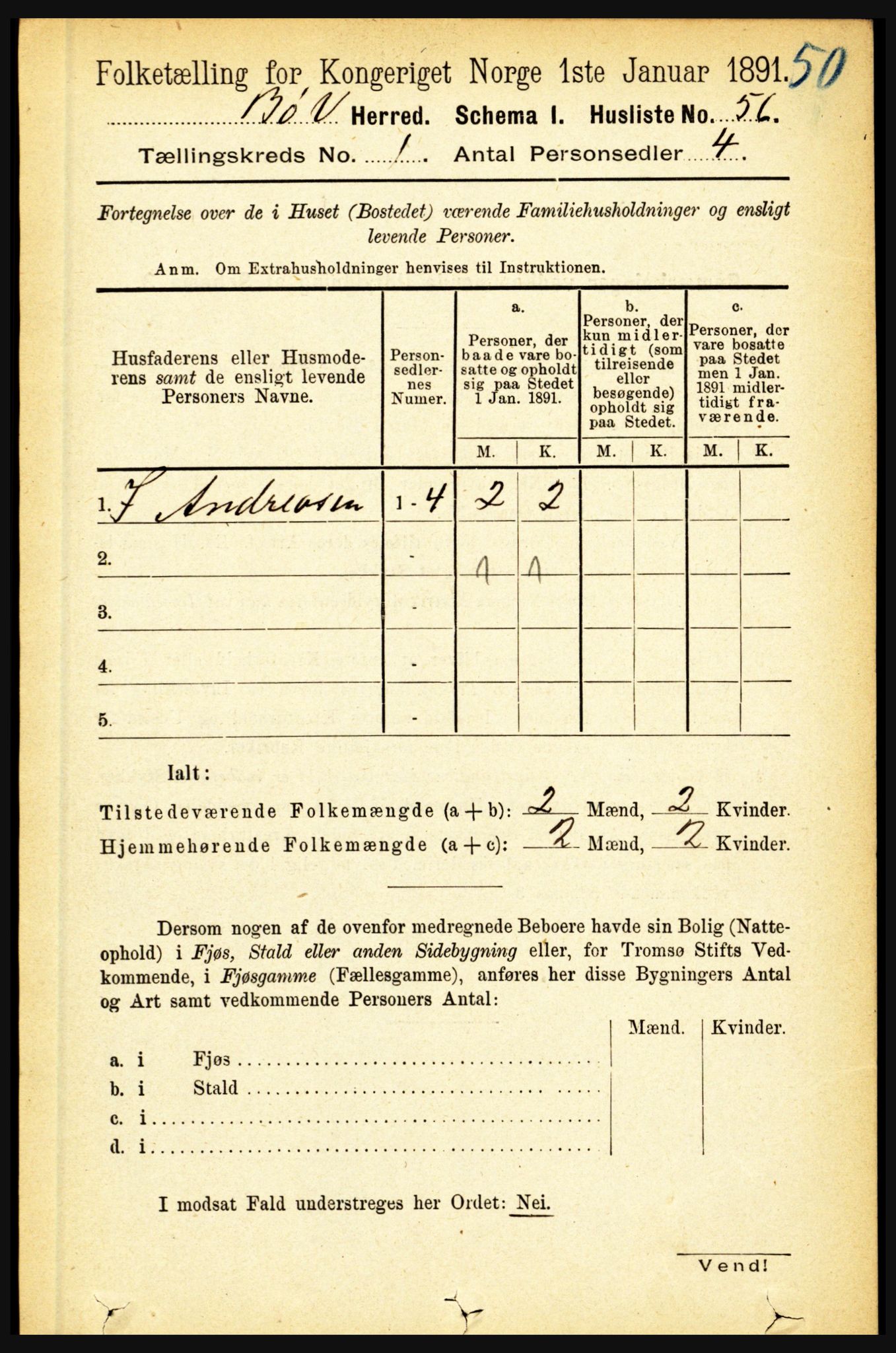 RA, 1891 census for 1867 Bø, 1891, p. 84