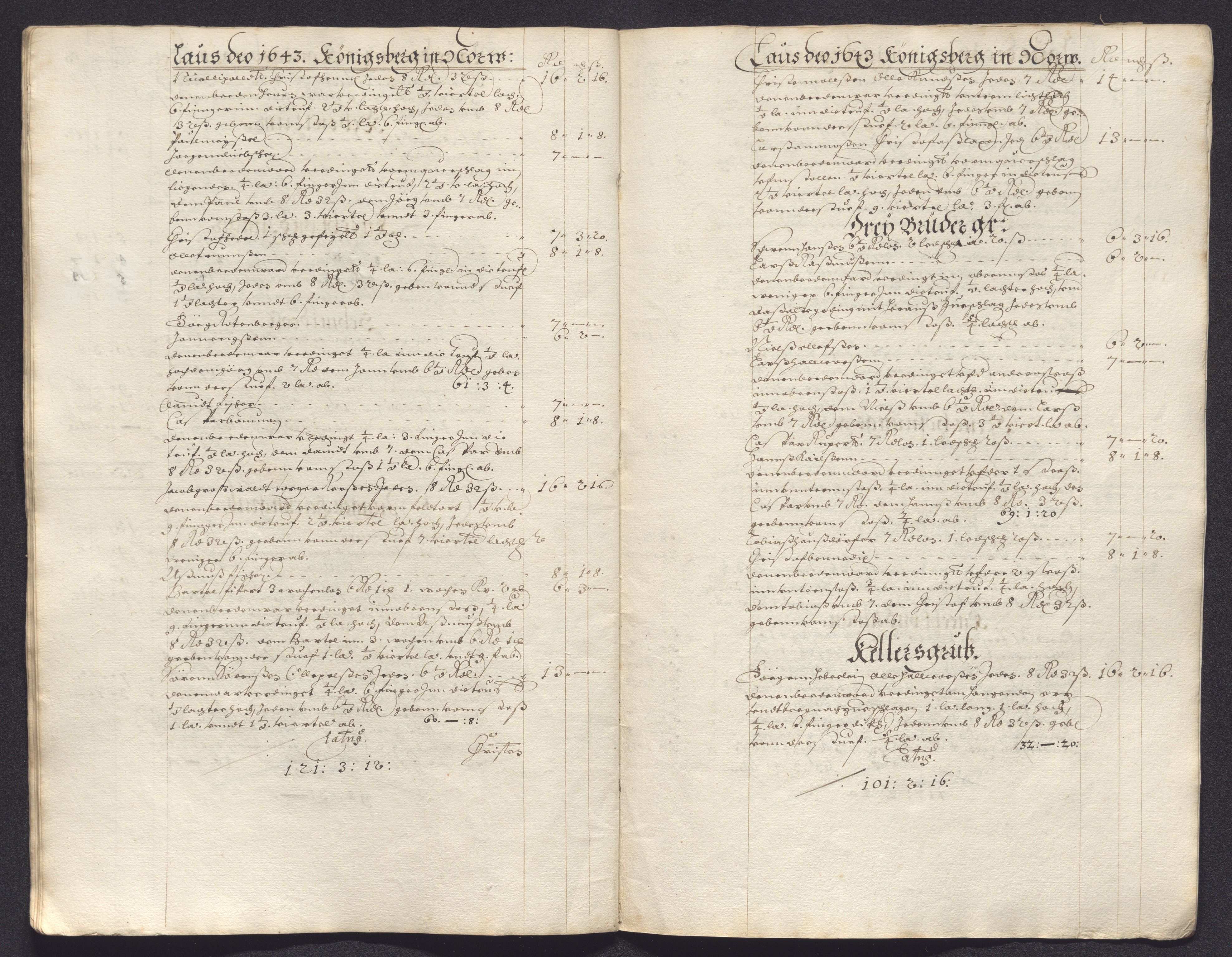 Kongsberg Sølvverk 1623-1816, SAKO/EA-3135/001/D/Dc/Dcd/L0020: Utgiftsregnskap for gruver m.m., 1643-1645, p. 51