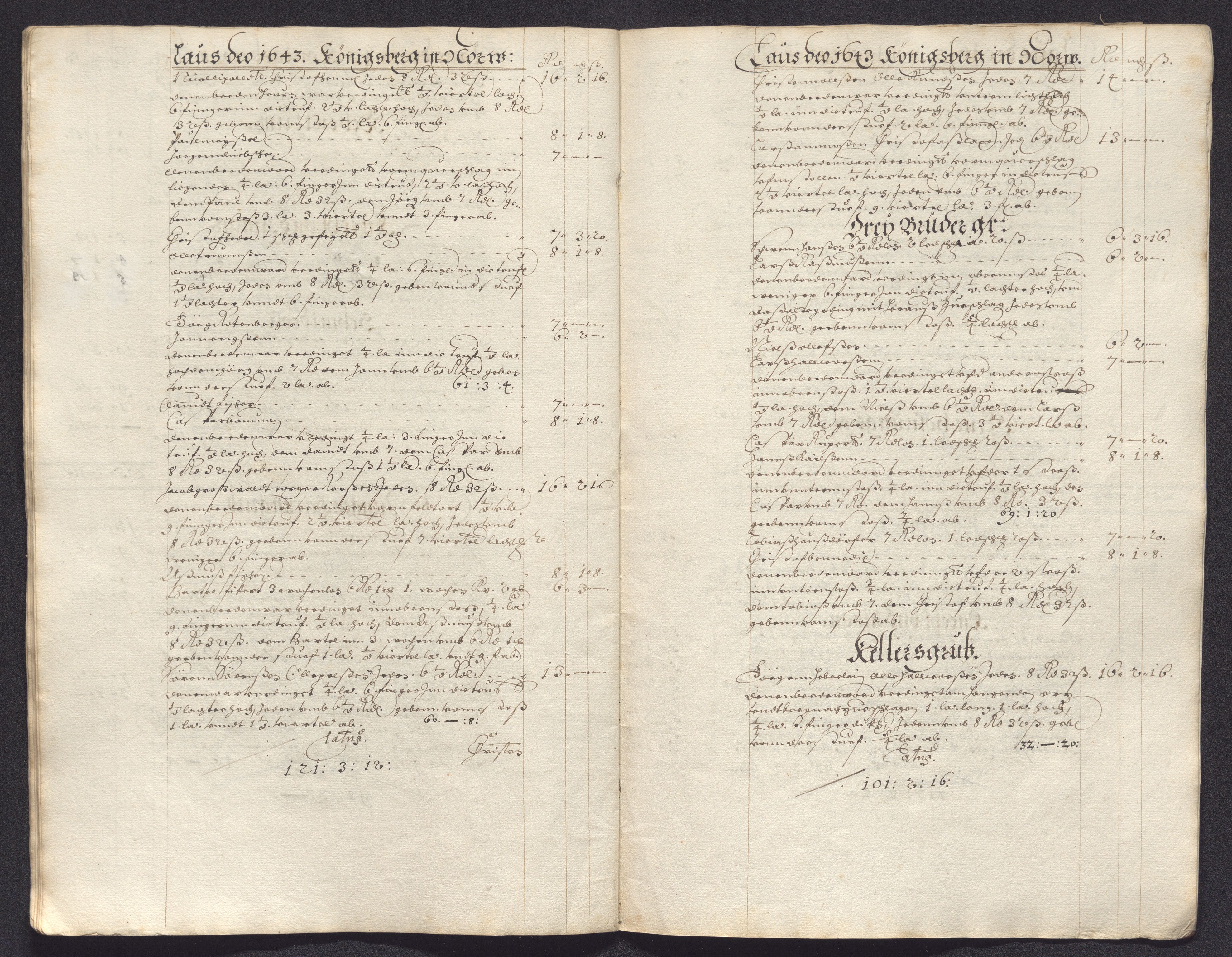 Kongsberg Sølvverk 1623-1816, AV/SAKO-EA-3135/001/D/Dc/Dcd/L0020: Utgiftsregnskap for gruver m.m., 1643-1645, p. 51
