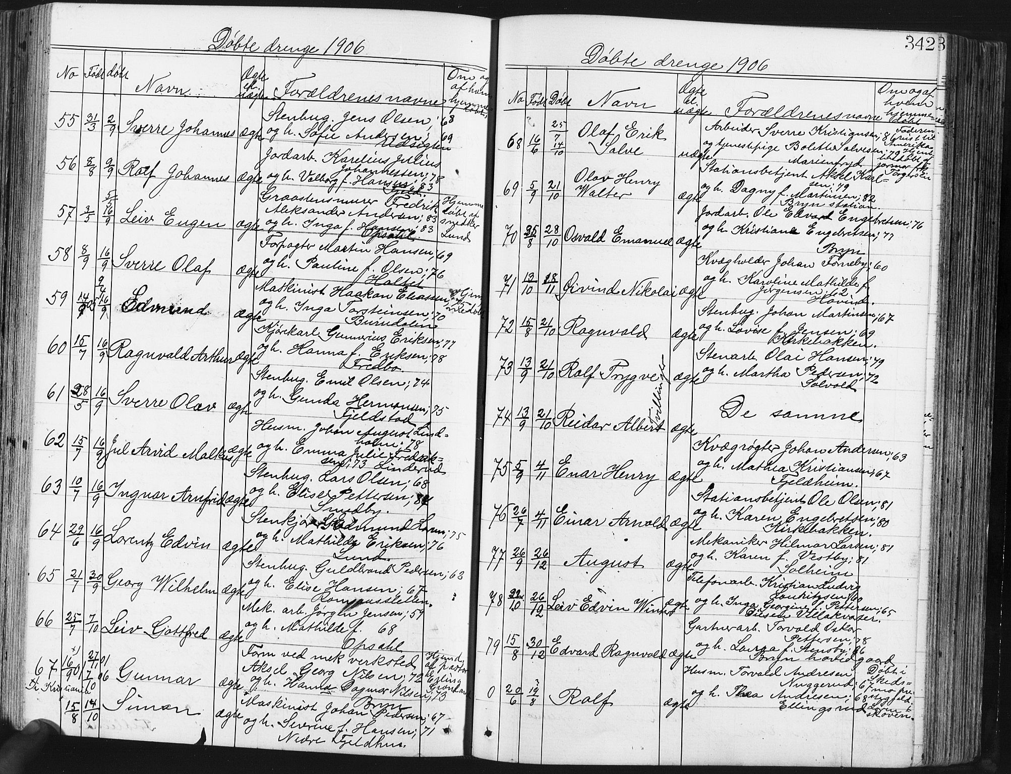 Østre Aker prestekontor Kirkebøker, SAO/A-10840/G/Ga/L0003: Parish register (copy) no. I 3, 1868-1913, p. 342