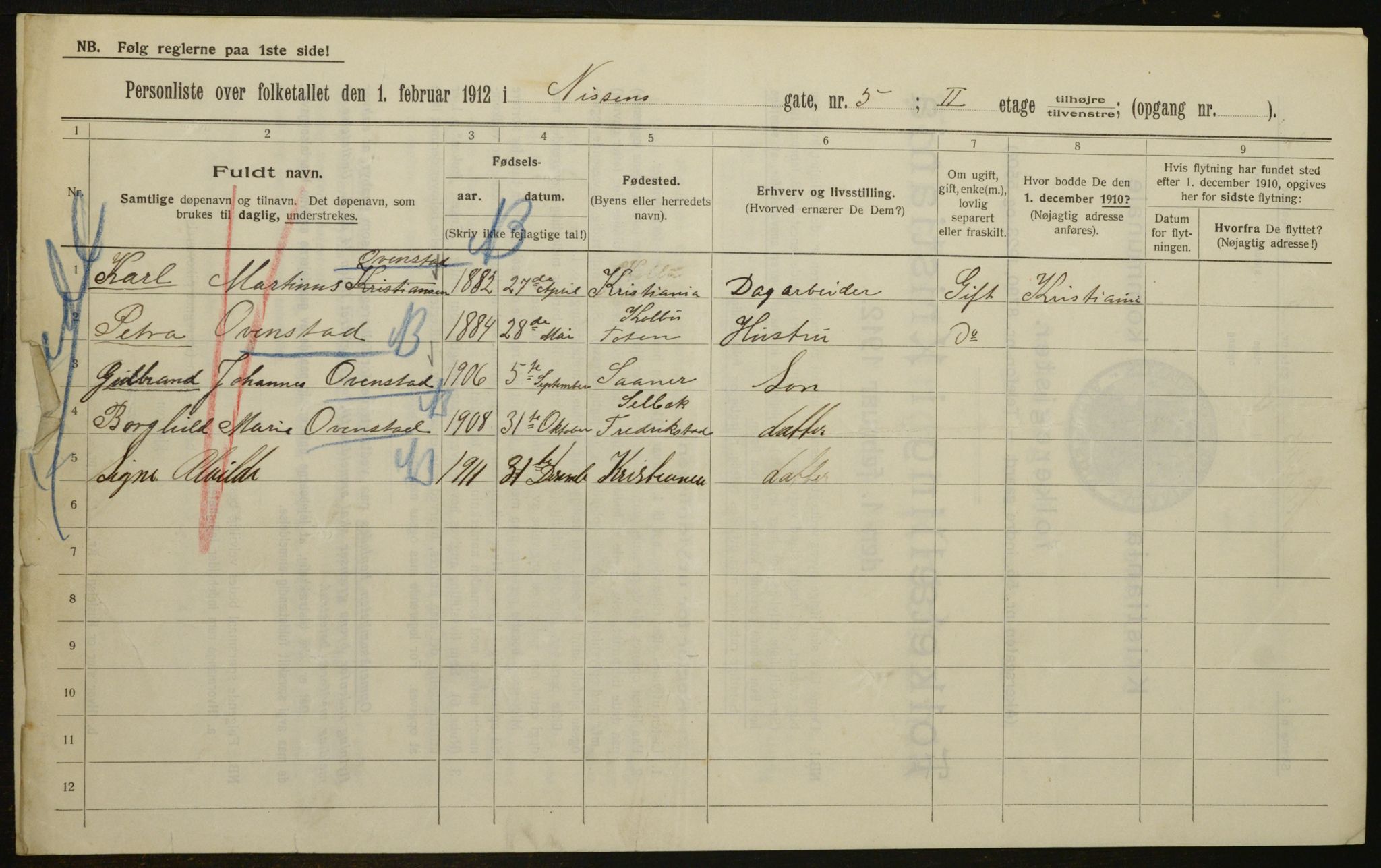 OBA, Municipal Census 1912 for Kristiania, 1912, p. 71777