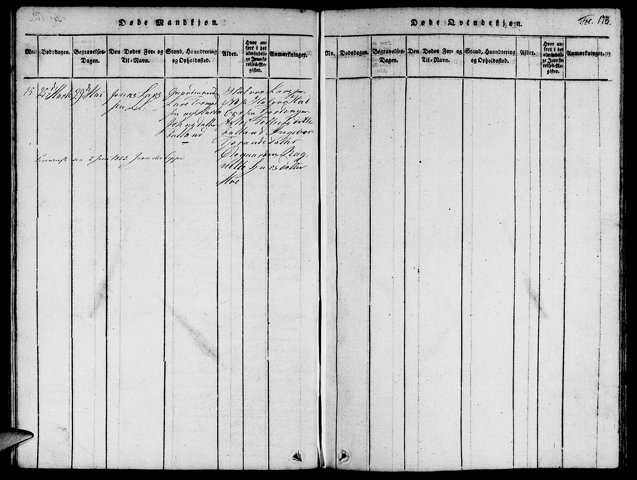 Vikedal sokneprestkontor, AV/SAST-A-101840/01/V: Parish register (copy) no. B 1, 1816-1853, p. 173