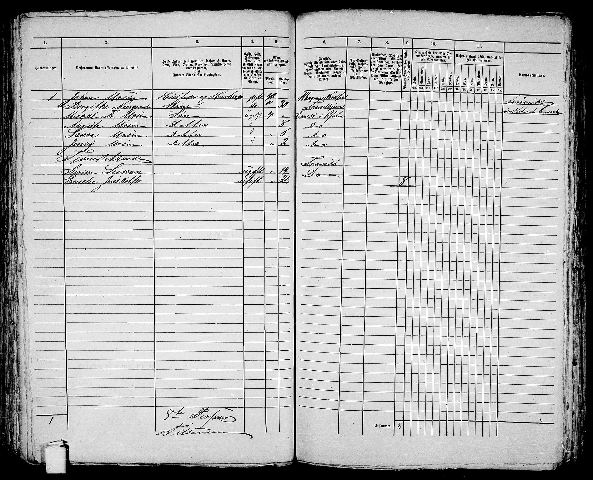 RA, 1865 census for Tromsø, 1865, p. 138