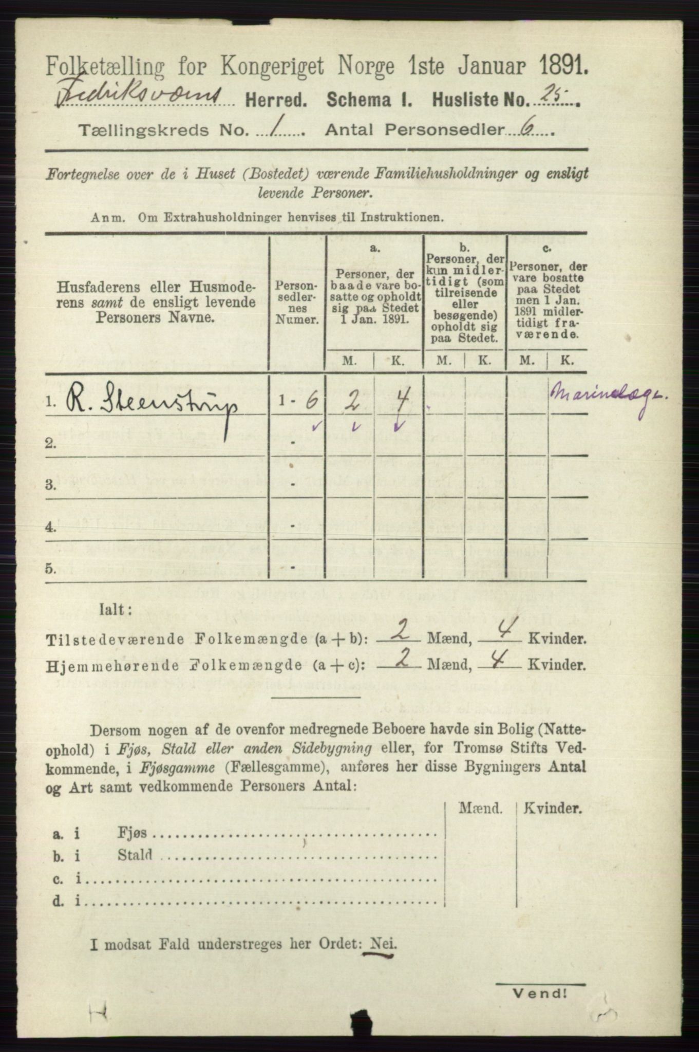 RA, 1891 census for 0798 Fredriksvern, 1891, p. 41