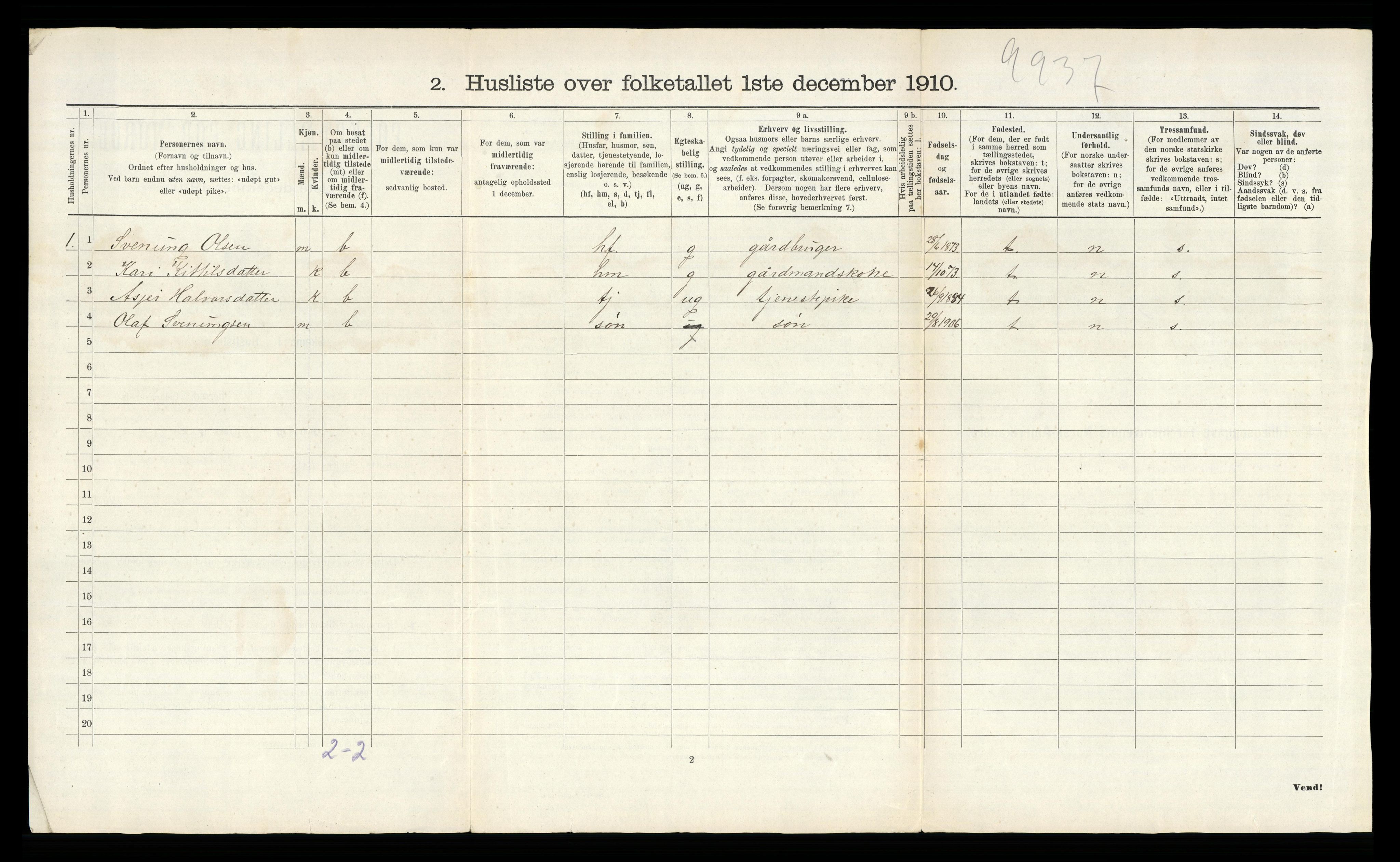 RA, 1910 census for Bø, 1910, p. 576