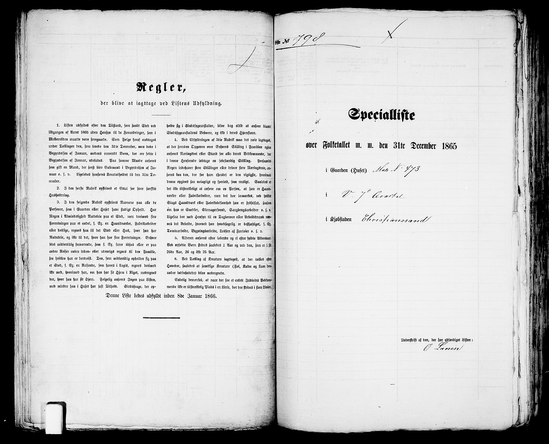 RA, 1865 census for Kristiansand, 1865, p. 1634