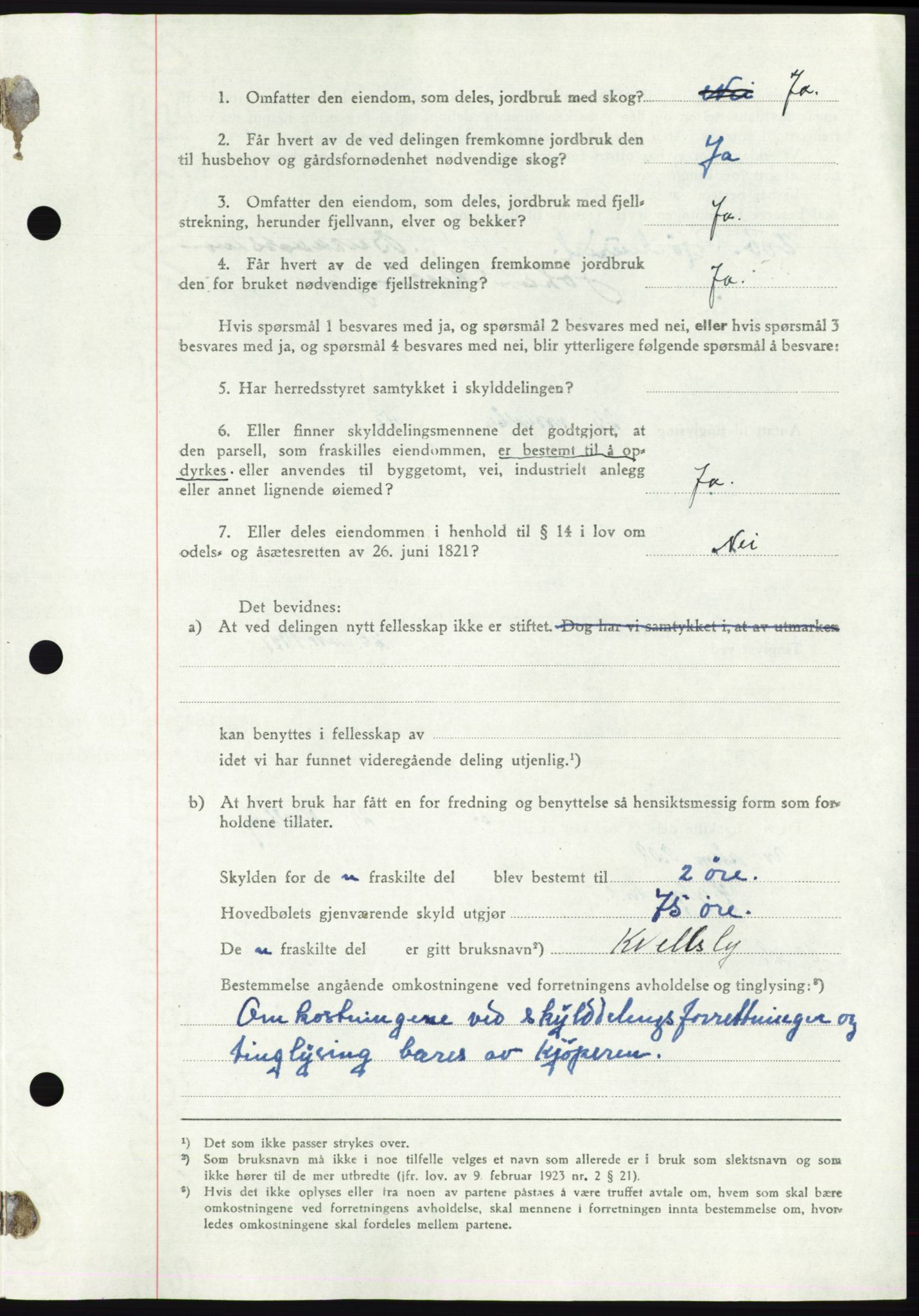 Namdal sorenskriveri, SAT/A-4133/1/2/2C: Mortgage book no. -, 1947-1948, Diary no: : 2615/1947