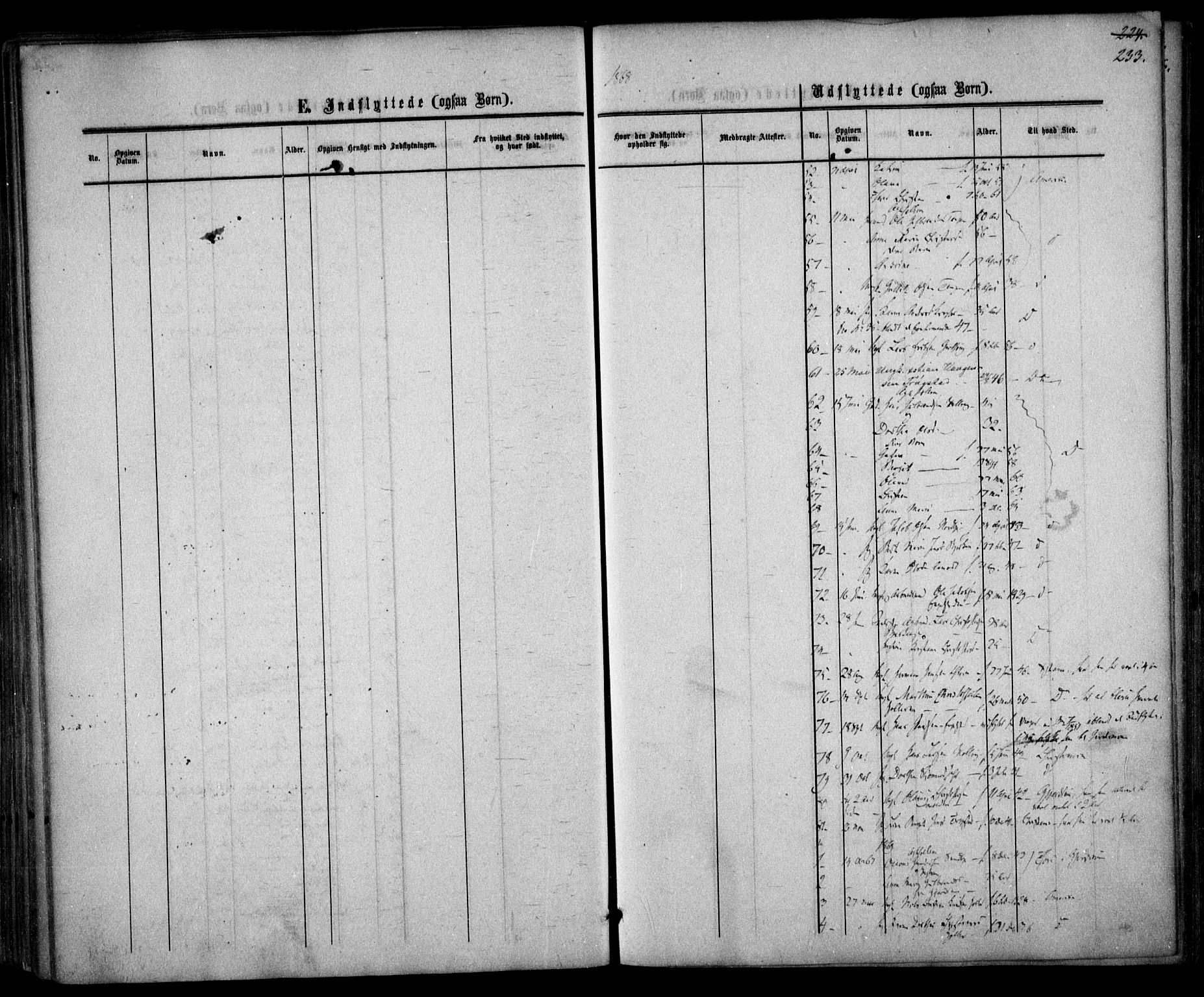 Nannestad prestekontor Kirkebøker, SAO/A-10414a/F/Fa/L0012: Parish register (official) no. I 12, 1860-1872, p. 233