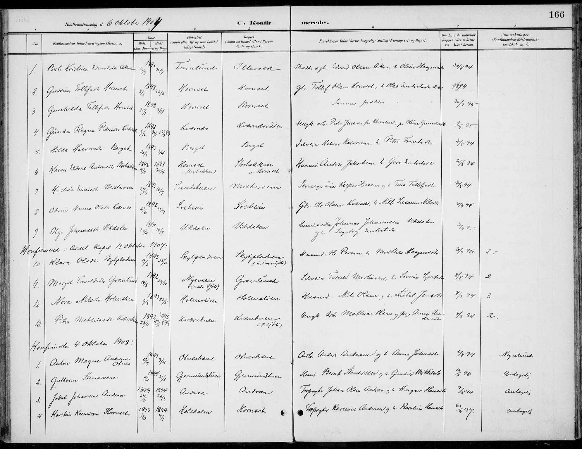 Rendalen prestekontor, AV/SAH-PREST-054/H/Ha/Haa/L0011: Parish register (official) no. 11, 1901-1925, p. 166