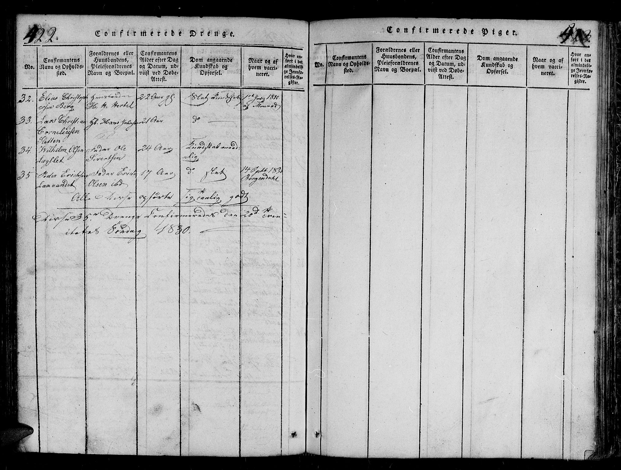 Tromsø sokneprestkontor/stiftsprosti/domprosti, SATØ/S-1343/G/Gb/L0001klokker: Parish register (copy) no. 1, 1821-1833, p. 522-523