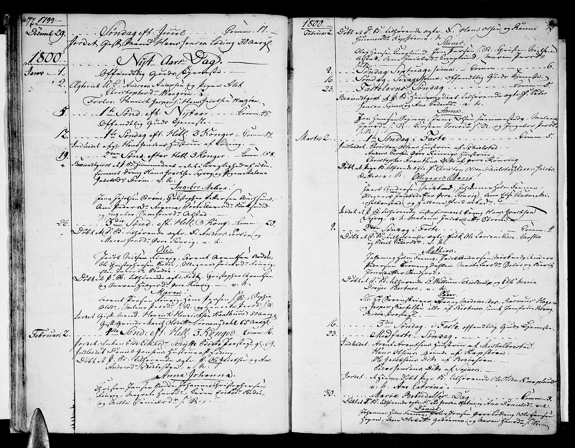 Ministerialprotokoller, klokkerbøker og fødselsregistre - Nordland, SAT/A-1459/801/L0004: Parish register (official) no. 801A04, 1796-1817, p. 72-73