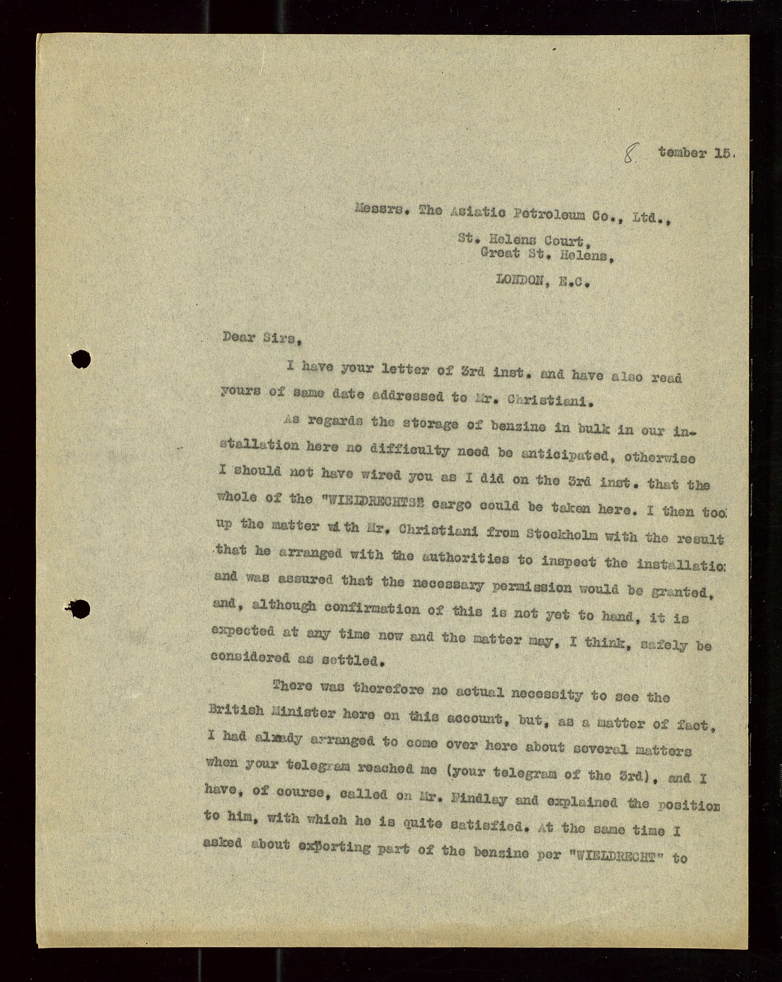 Pa 1521 - A/S Norske Shell, AV/SAST-A-101915/E/Ea/Eaa/L0019: Sjefskorrespondanse, 1917, p. 15