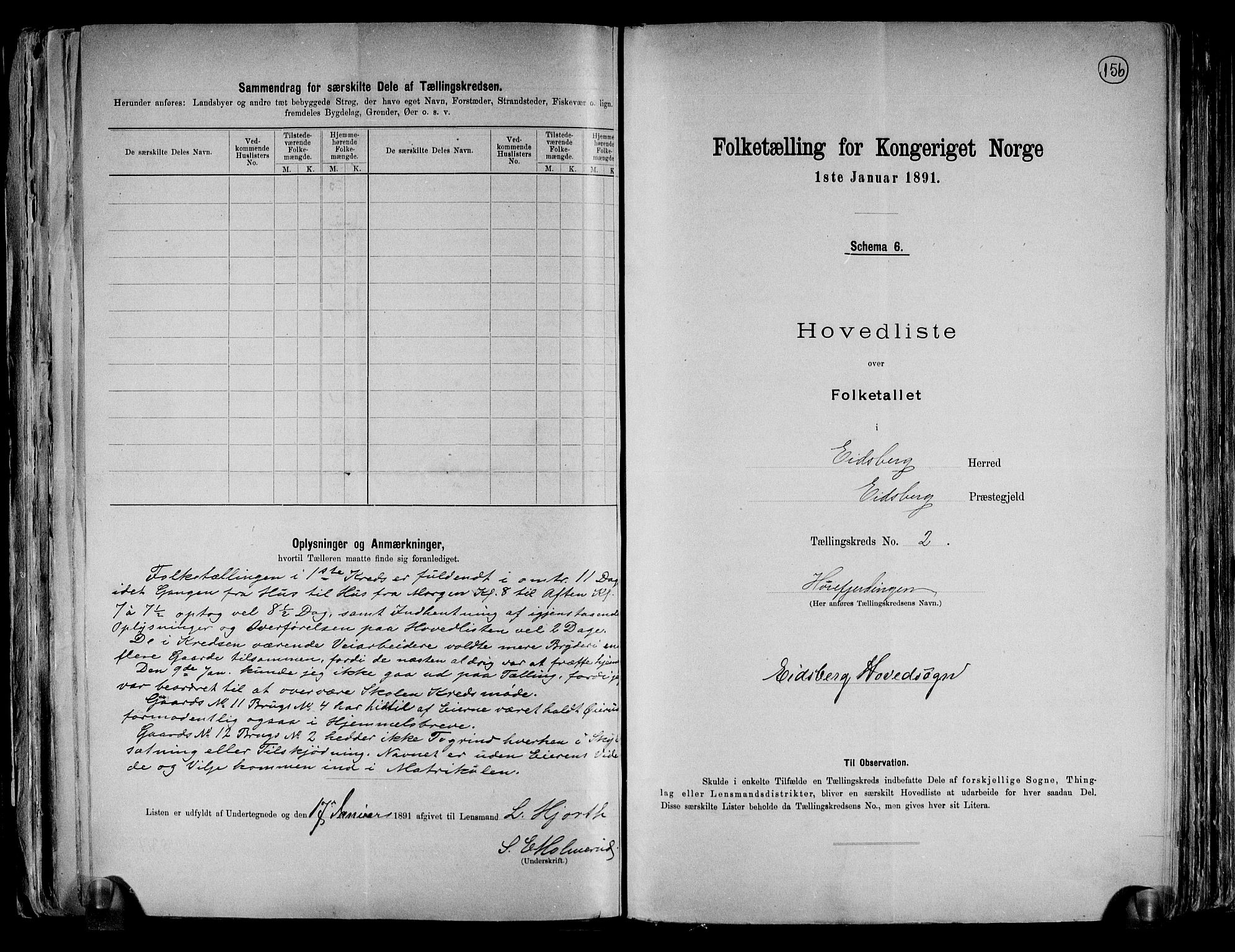 RA, 1891 census for 0125 Eidsberg, 1891, p. 8