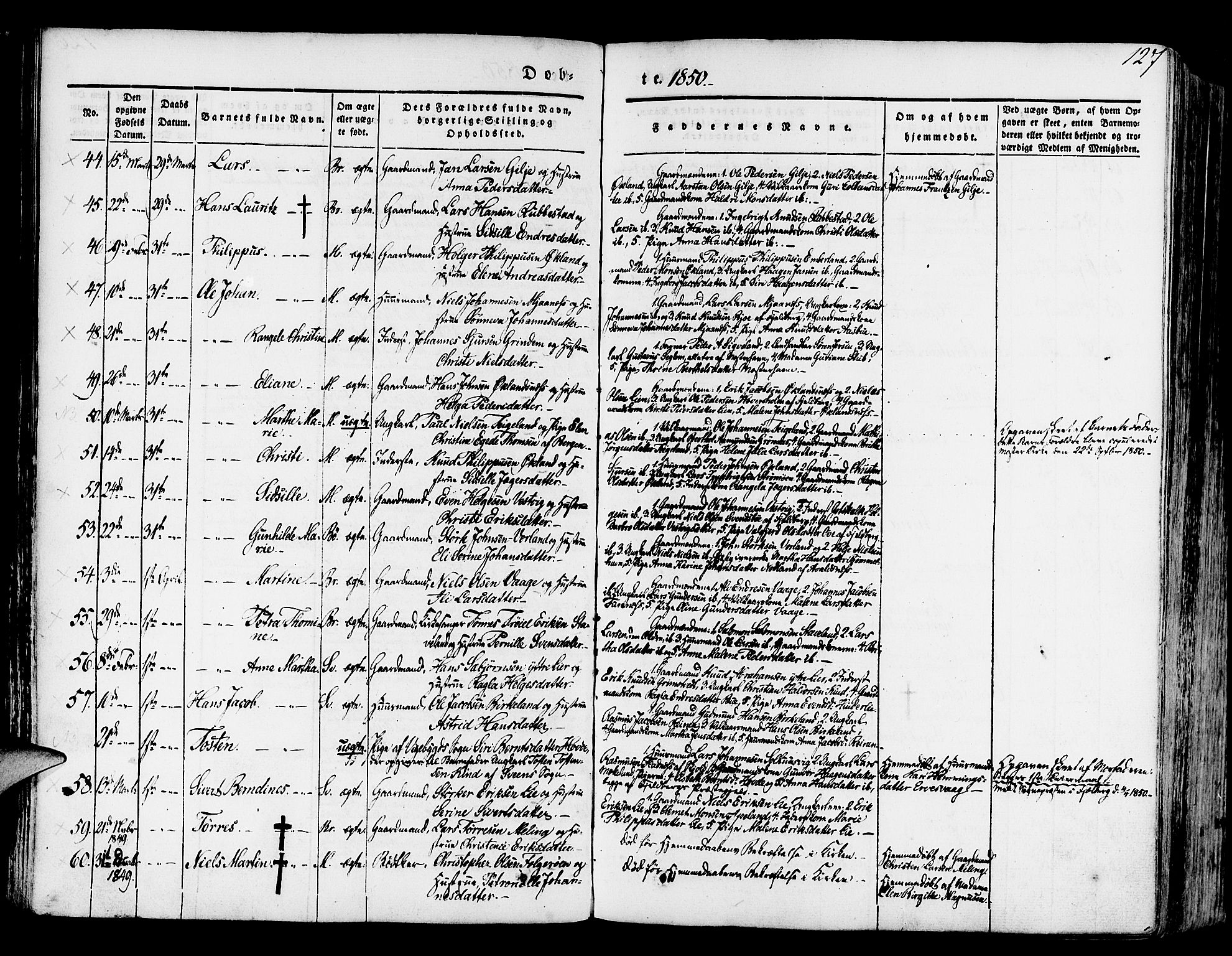 Finnås sokneprestembete, SAB/A-99925/H/Ha/Haa/Haaa/L0006: Parish register (official) no. A 6, 1836-1850, p. 127