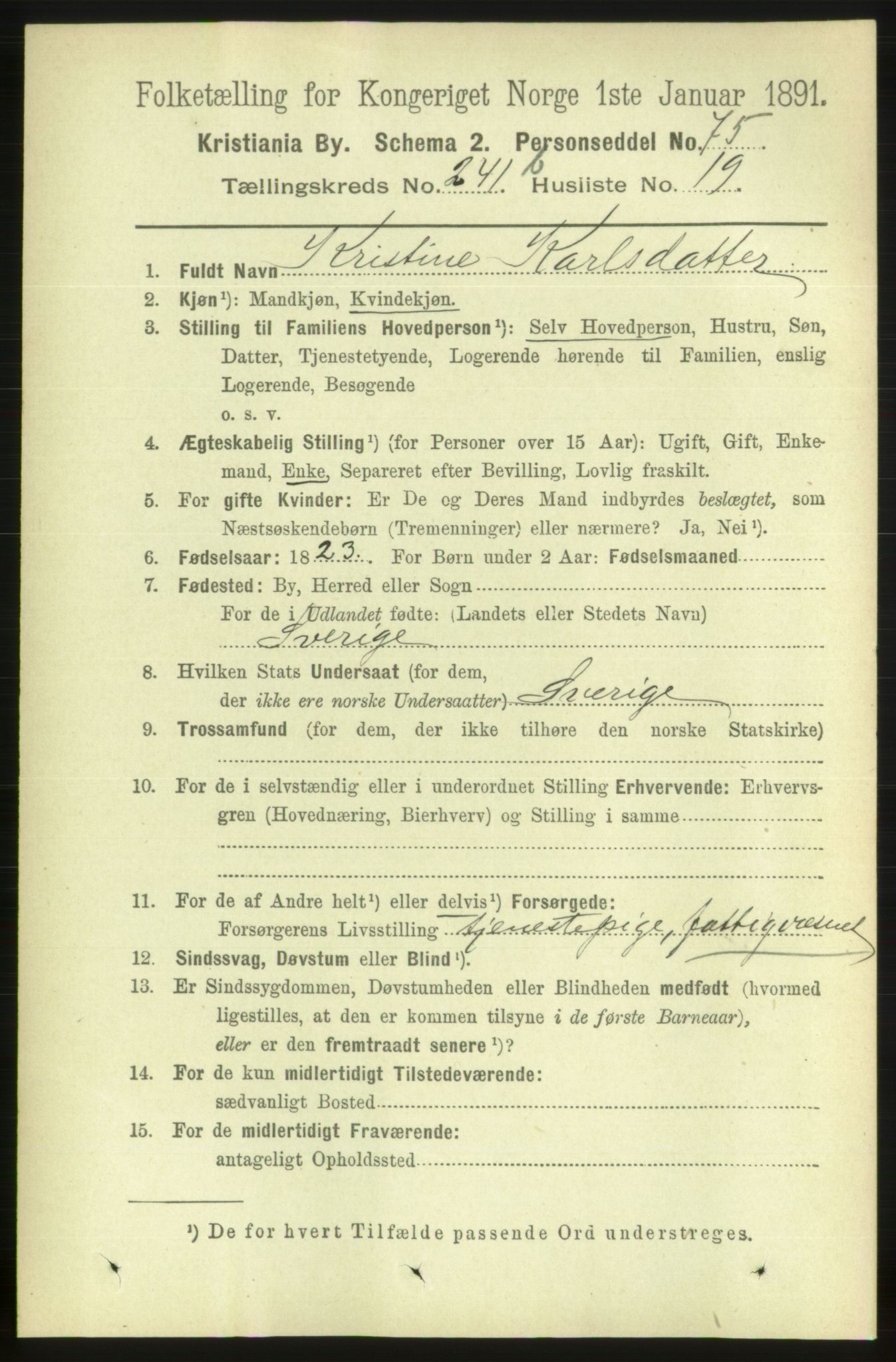 RA, 1891 census for 0301 Kristiania, 1891, p. 146816