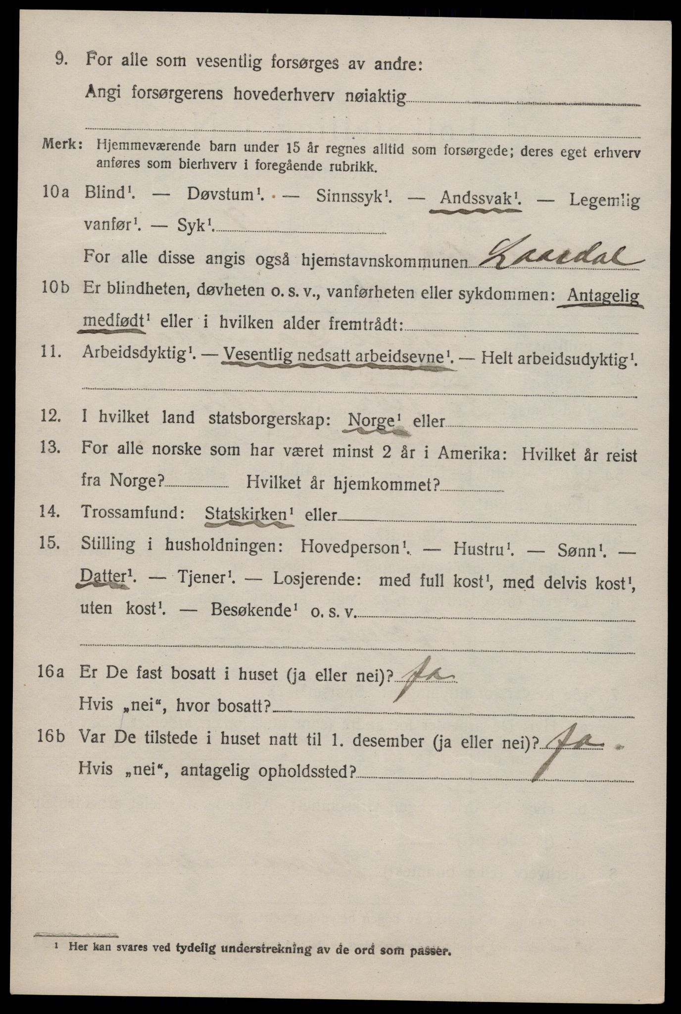 SAKO, 1920 census for Lårdal, 1920, p. 3174