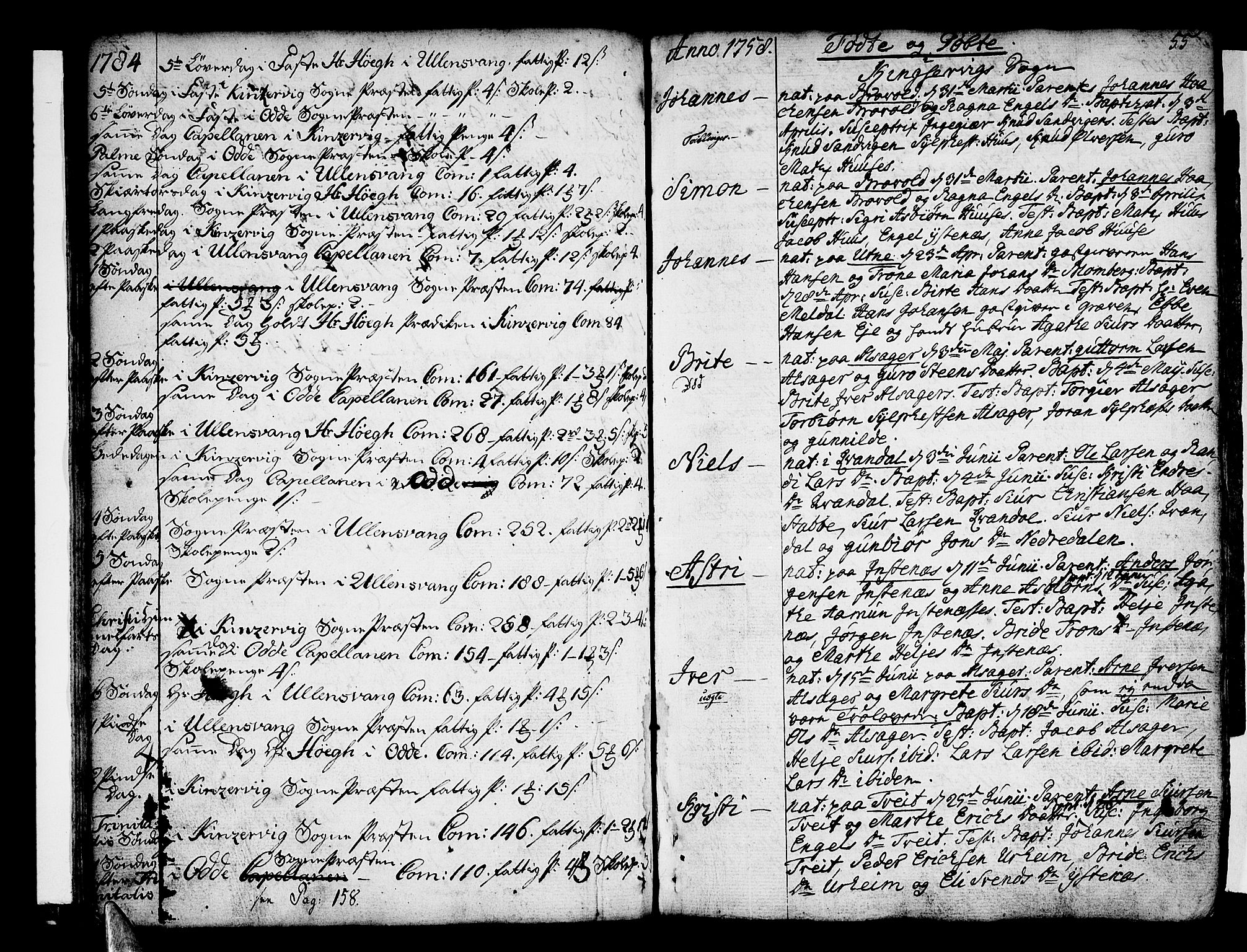 Ullensvang sokneprestembete, SAB/A-78701/H/Haa: Parish register (official) no. A 6 /2, 1758-1788, p. 55