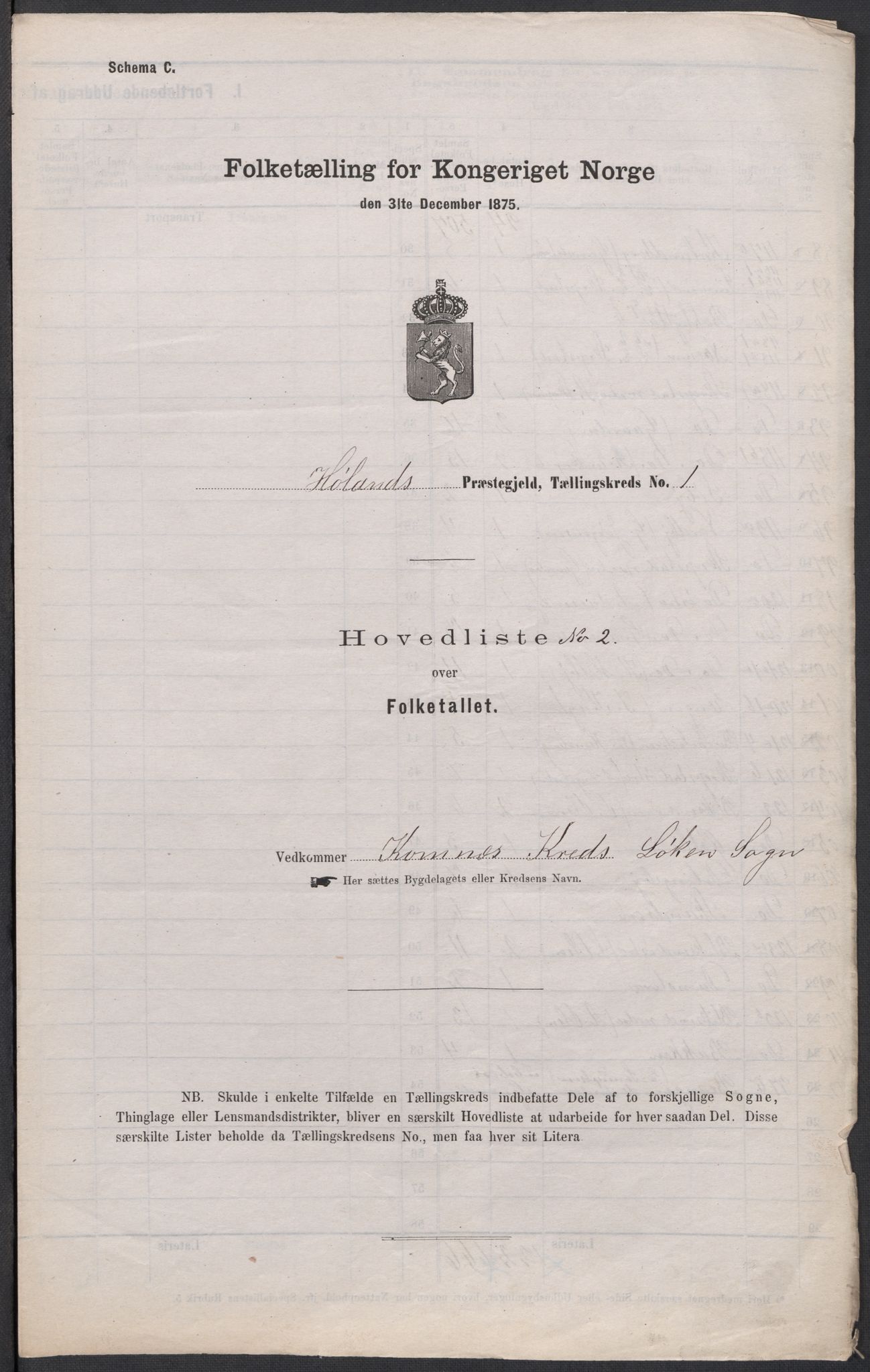 RA, 1875 census for 0221P Høland, 1875, p. 4