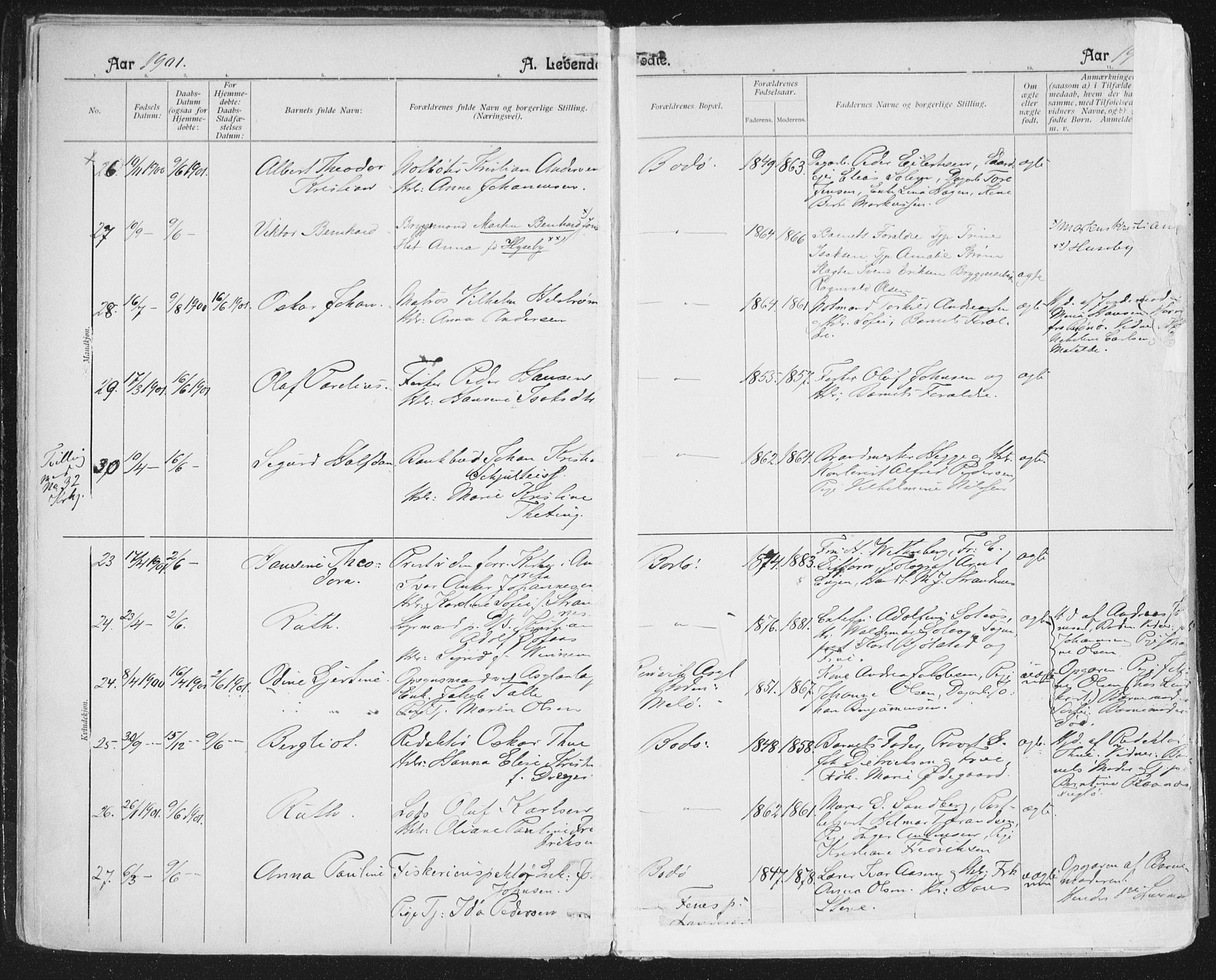 Ministerialprotokoller, klokkerbøker og fødselsregistre - Nordland, AV/SAT-A-1459/801/L0011: Parish register (official) no. 801A11, 1900-1916, p. 21
