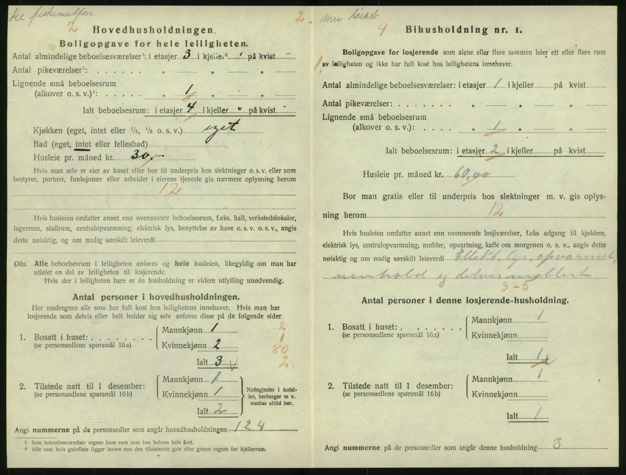 SAT, 1920 census for Levanger town, 1920, p. 485