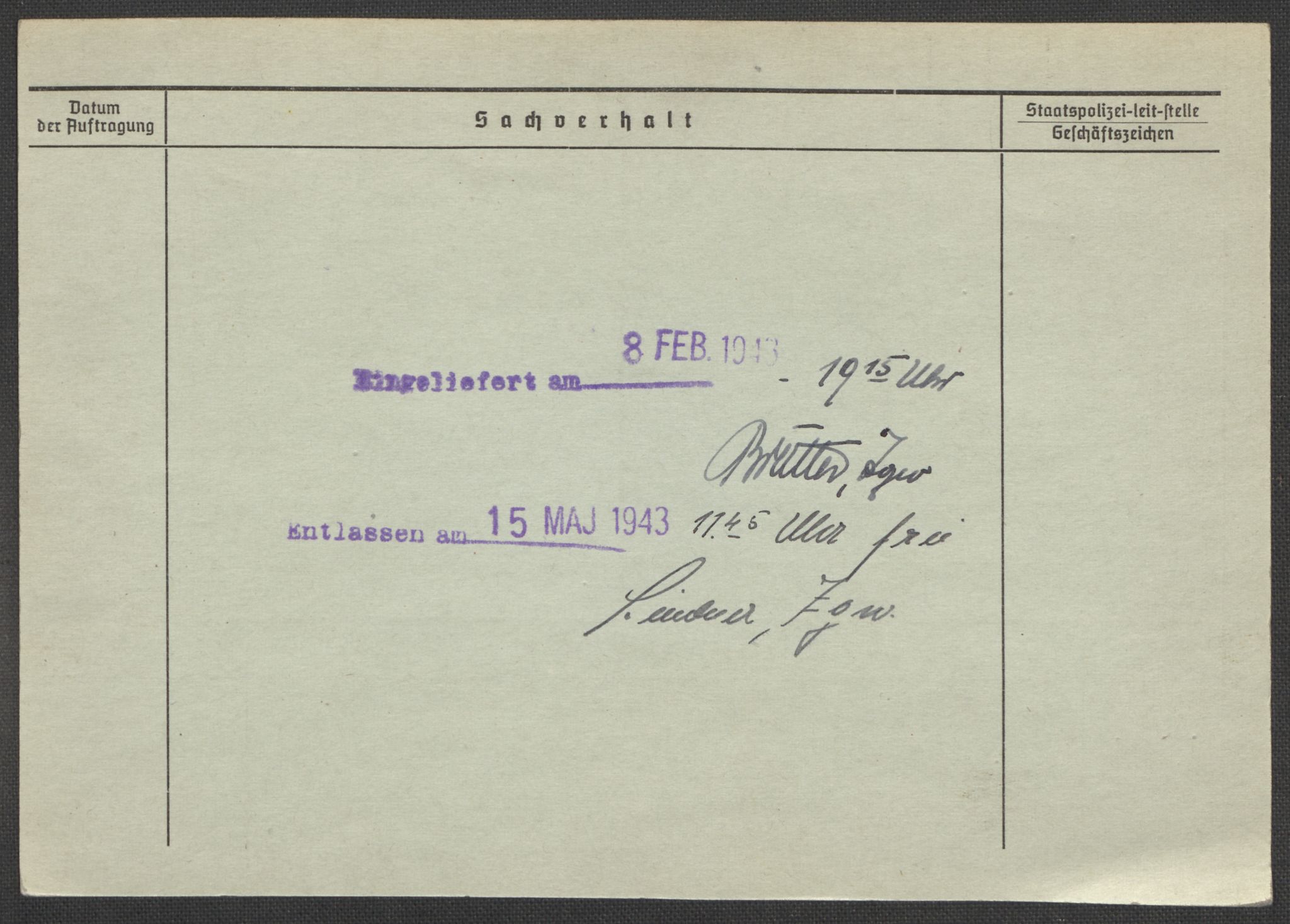 Befehlshaber der Sicherheitspolizei und des SD, AV/RA-RAFA-5969/E/Ea/Eaa/L0008: Register over norske fanger i Møllergata 19: Oelze-Ru, 1940-1945, p. 7