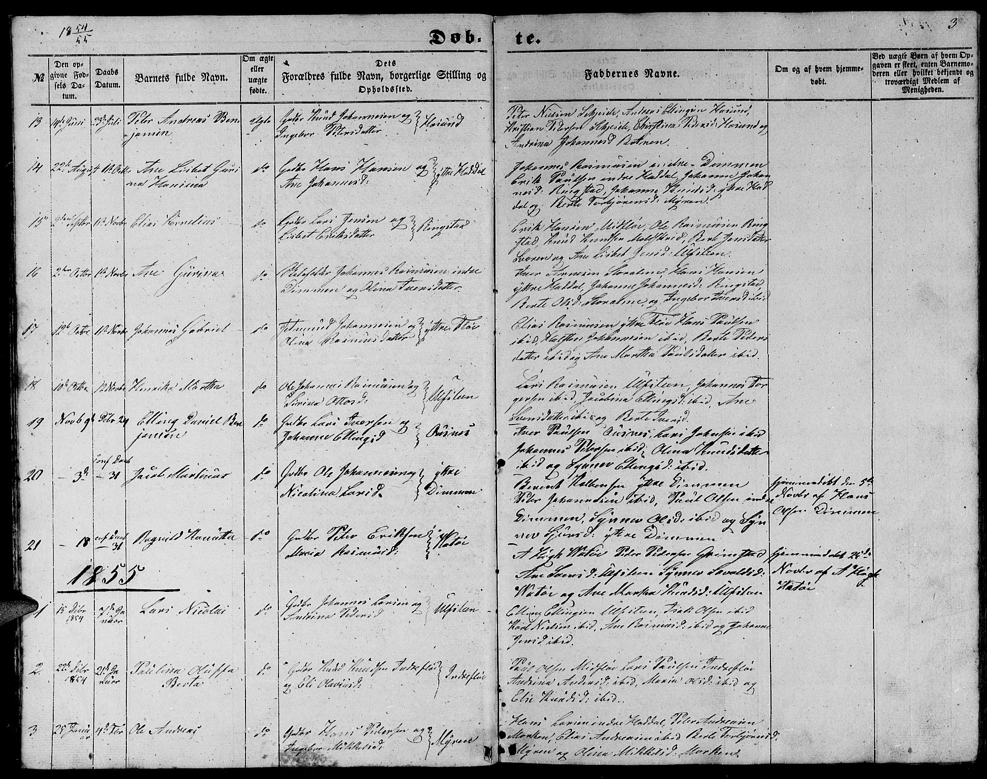 Ministerialprotokoller, klokkerbøker og fødselsregistre - Møre og Romsdal, AV/SAT-A-1454/509/L0111: Parish register (copy) no. 509C01, 1854-1882, p. 3