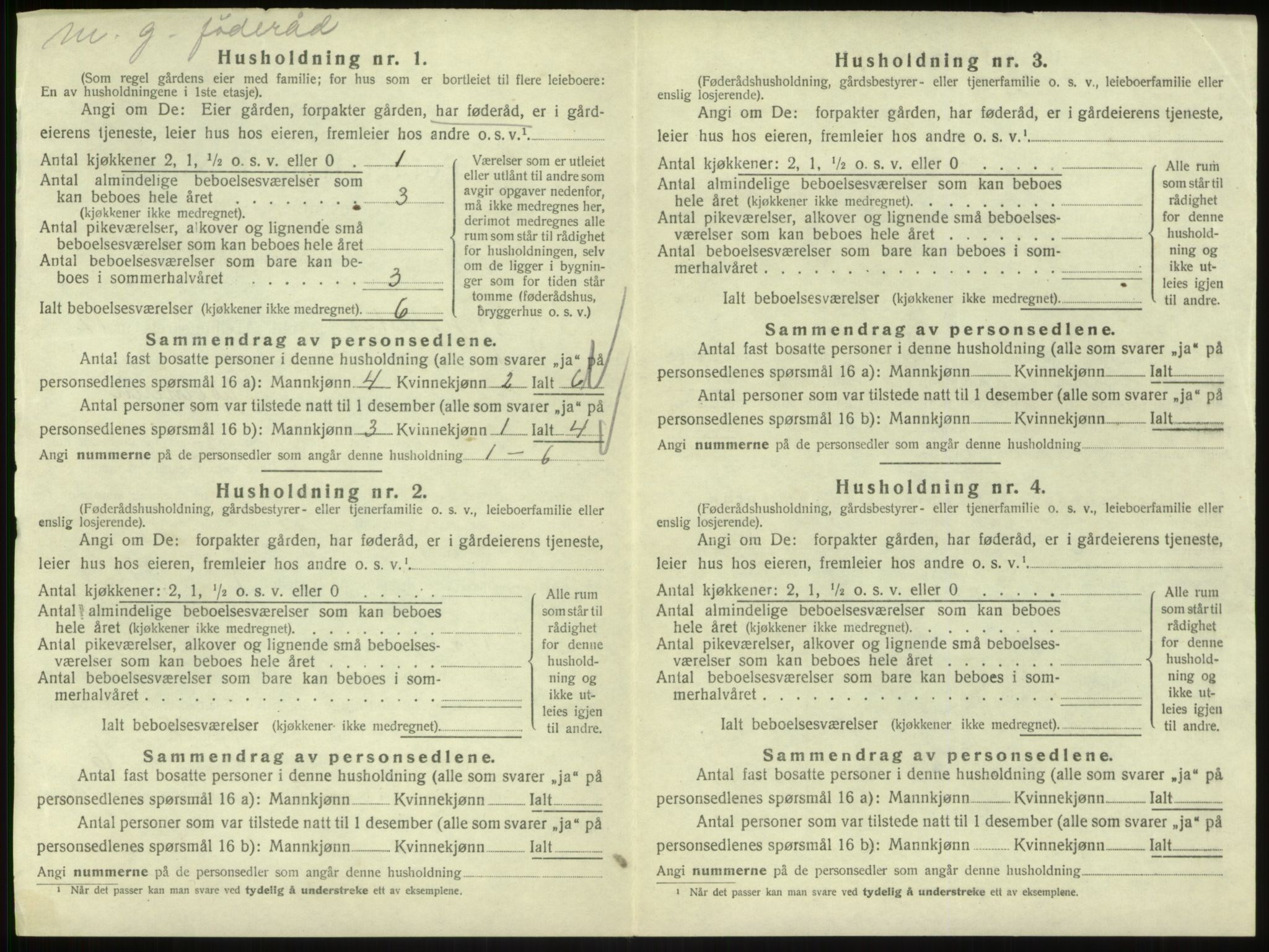 SAB, 1920 census for Hyllestad, 1920, p. 743