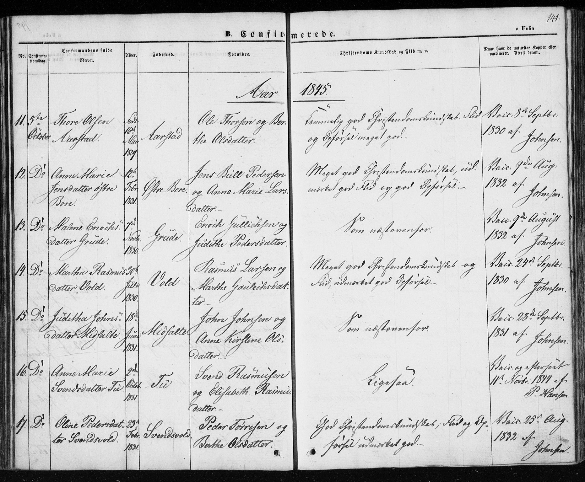 Klepp sokneprestkontor, AV/SAST-A-101803/001/3/30BA/L0004: Parish register (official) no. A 4, 1842-1852, p. 141