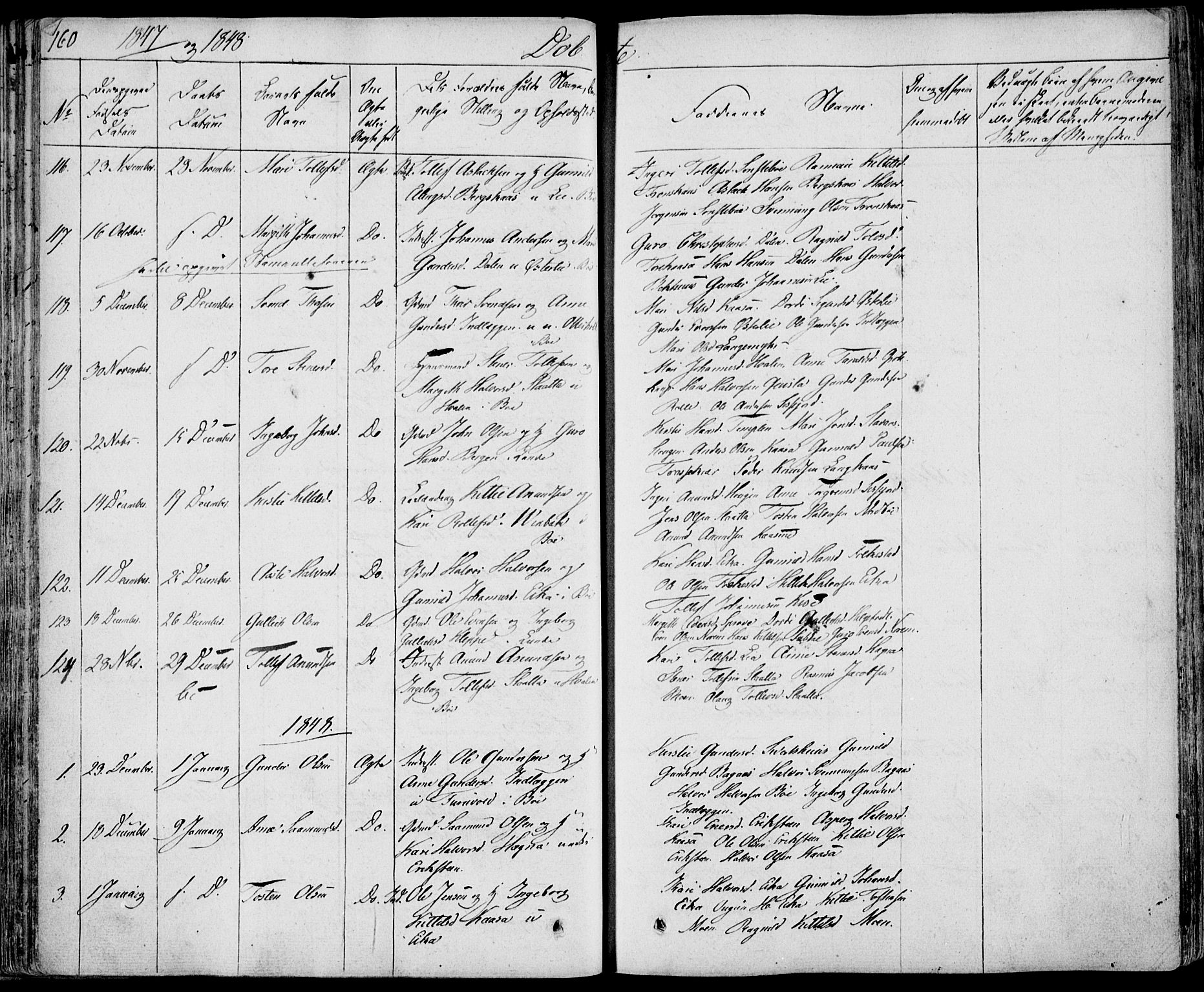 Bø kirkebøker, SAKO/A-257/F/Fa/L0007: Parish register (official) no. 7, 1831-1848, p. 160