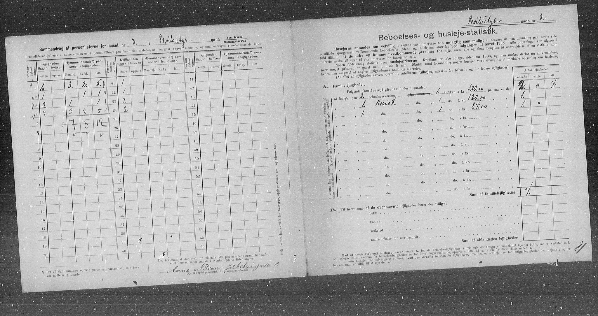 OBA, Municipal Census 1905 for Kristiania, 1905, p. 17186