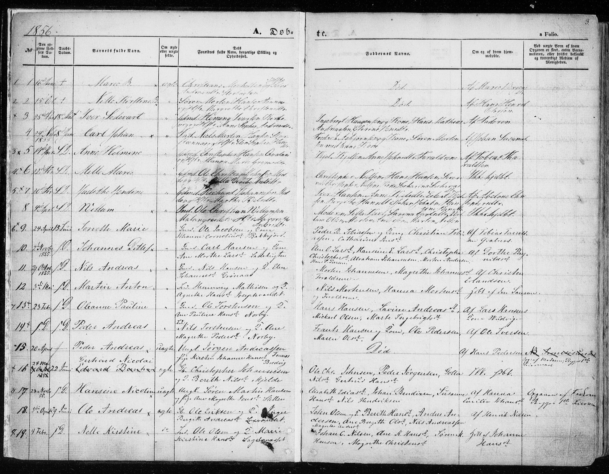 Balsfjord sokneprestembete, SATØ/S-1303/G/Ga/L0003kirke: Parish register (official) no. 3, 1856-1870, p. 3
