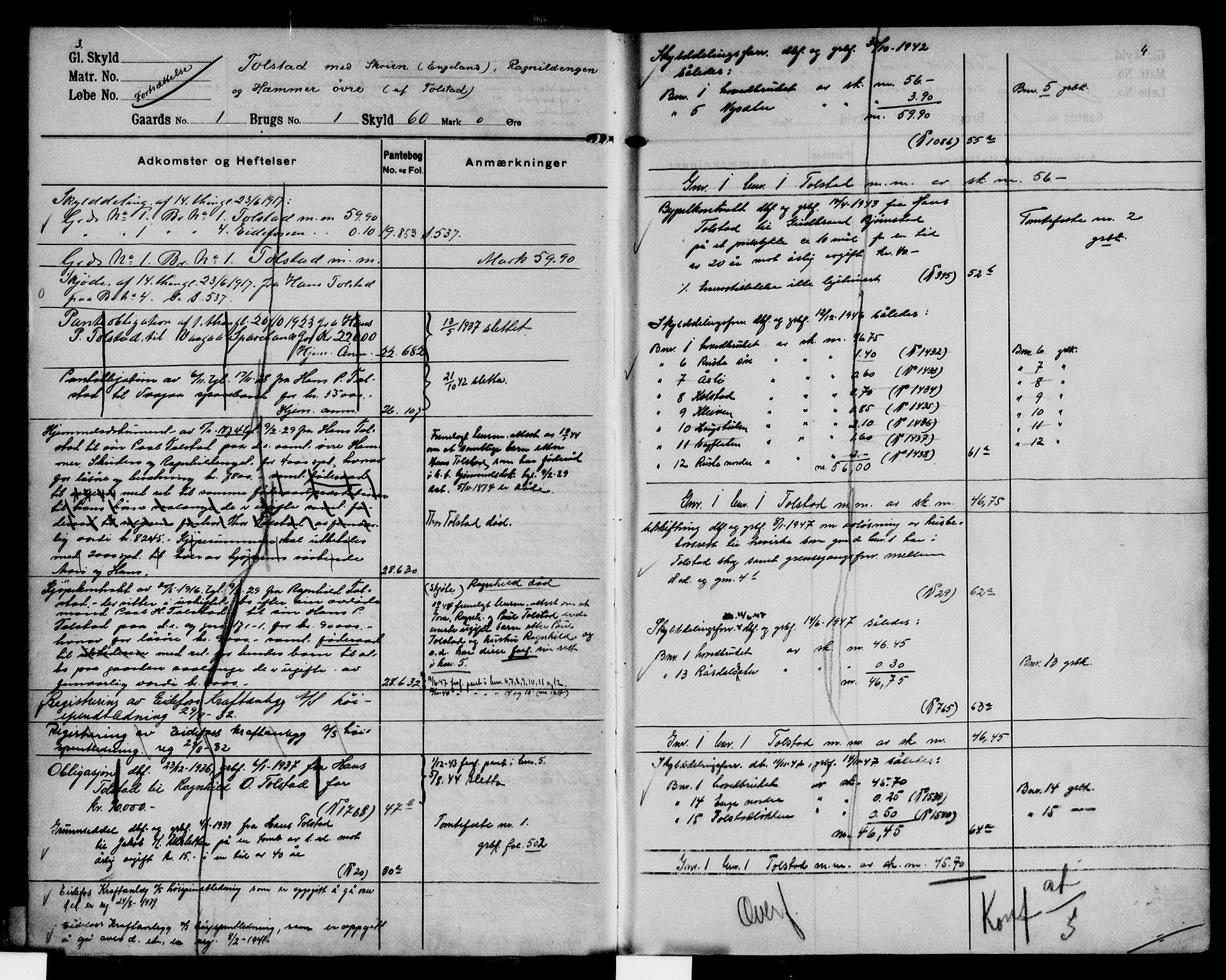 Nord-Gudbrandsdal tingrett, SAH/TING-002/H/Ha/Had/L0006: Mortgage register no. 6, 1908-1950, p. 3-4